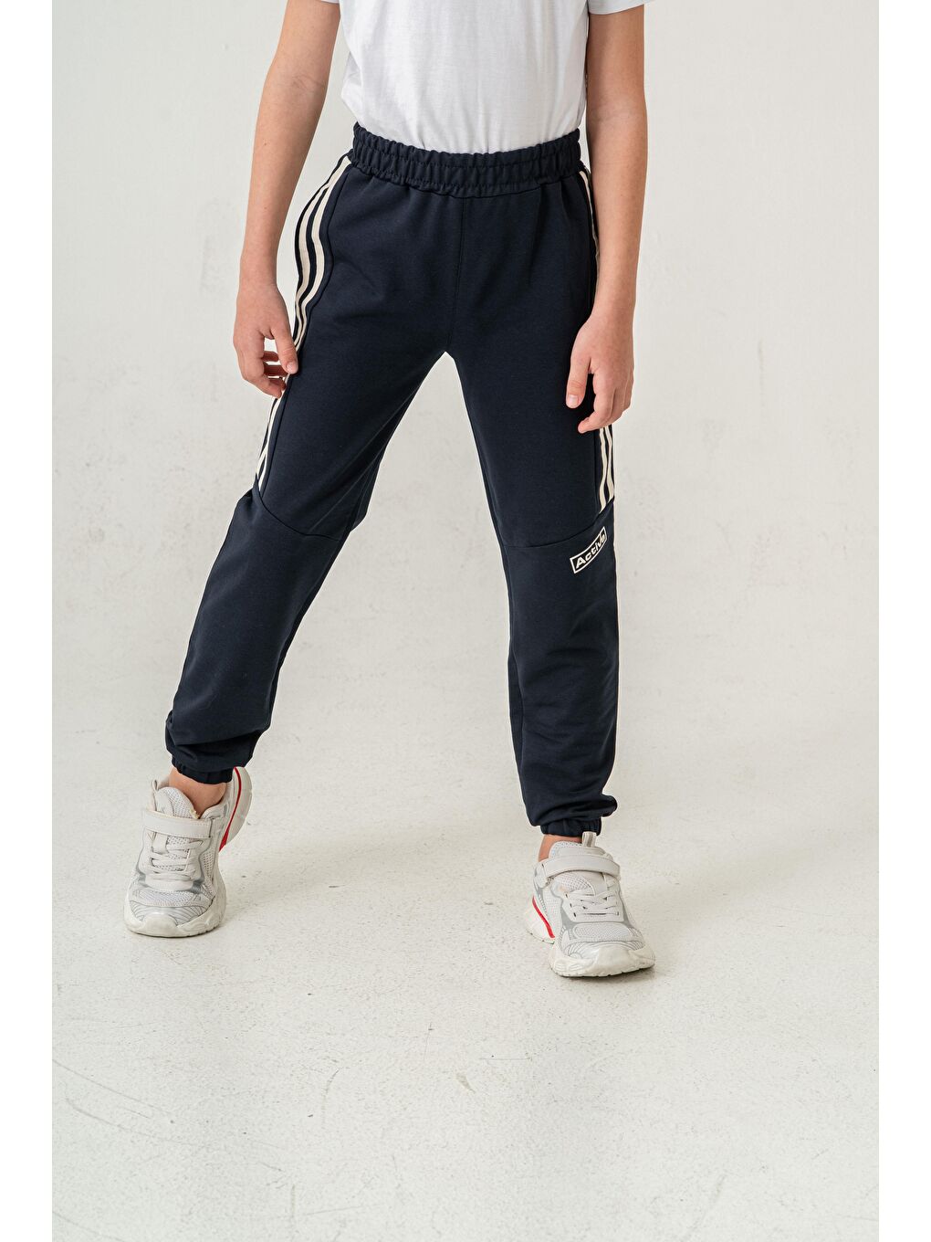 Lacivert Active Baskılı Yanlar Şeritli Erkek Çocuk Eşofman Altı-3