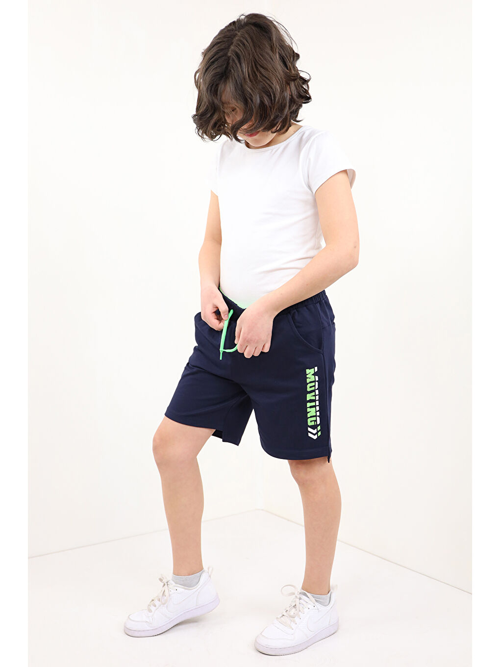 Lacivert Erkek Çocuk Baskılı Şort