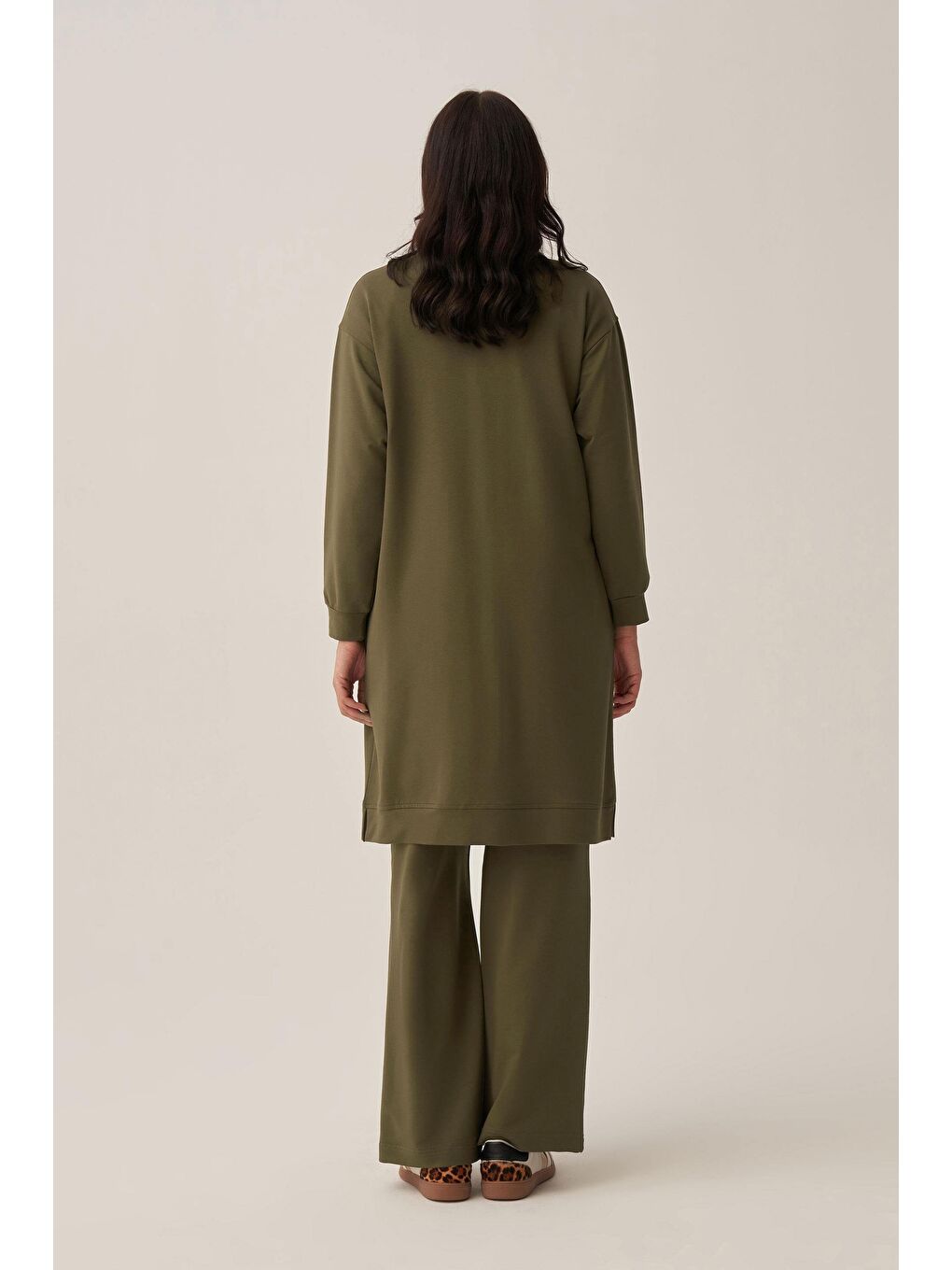 Haki-Pamuklu Nakışlı Eşofman Takımı-2