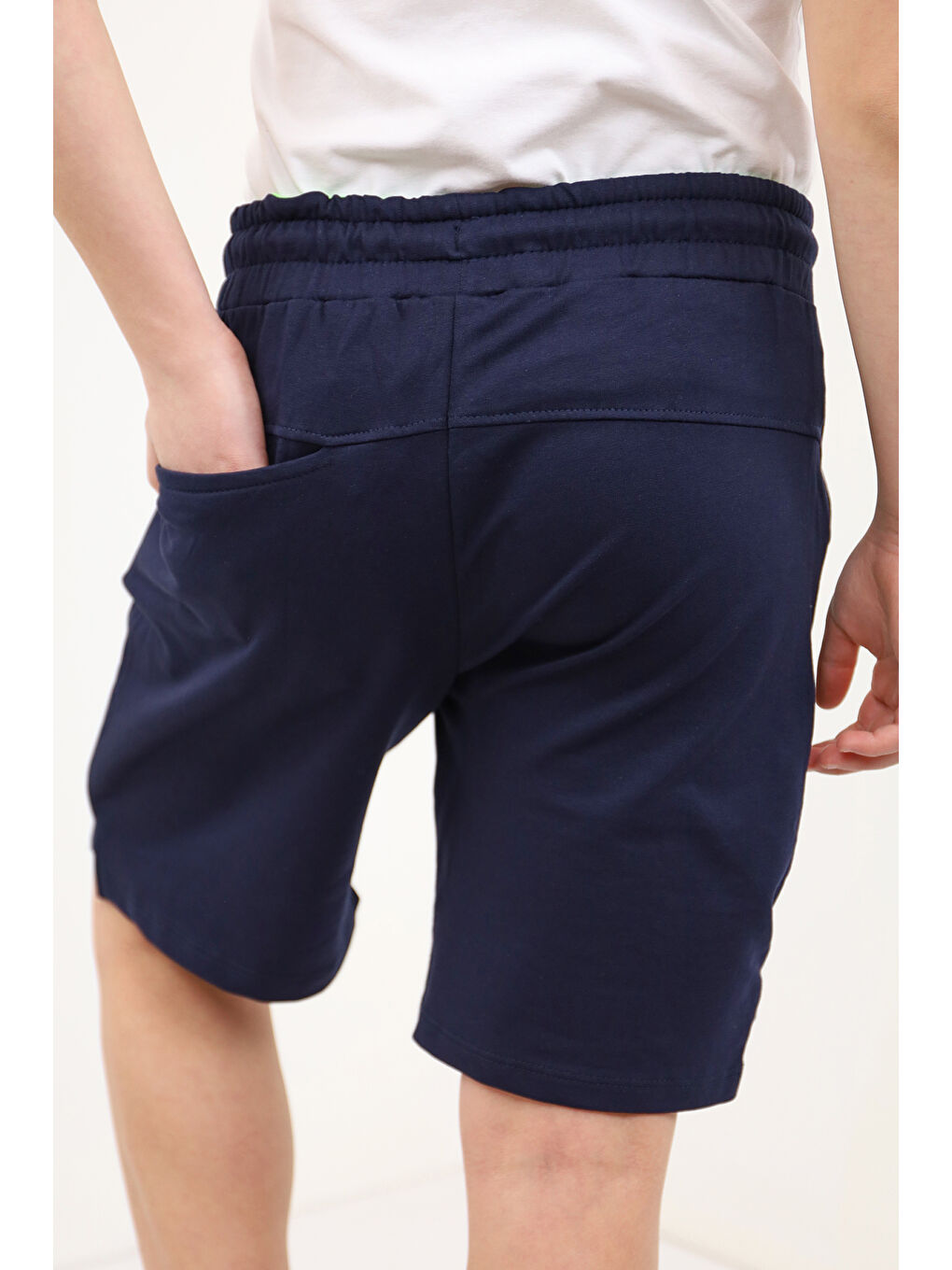 Lacivert Erkek Çocuk Baskılı Şort-1