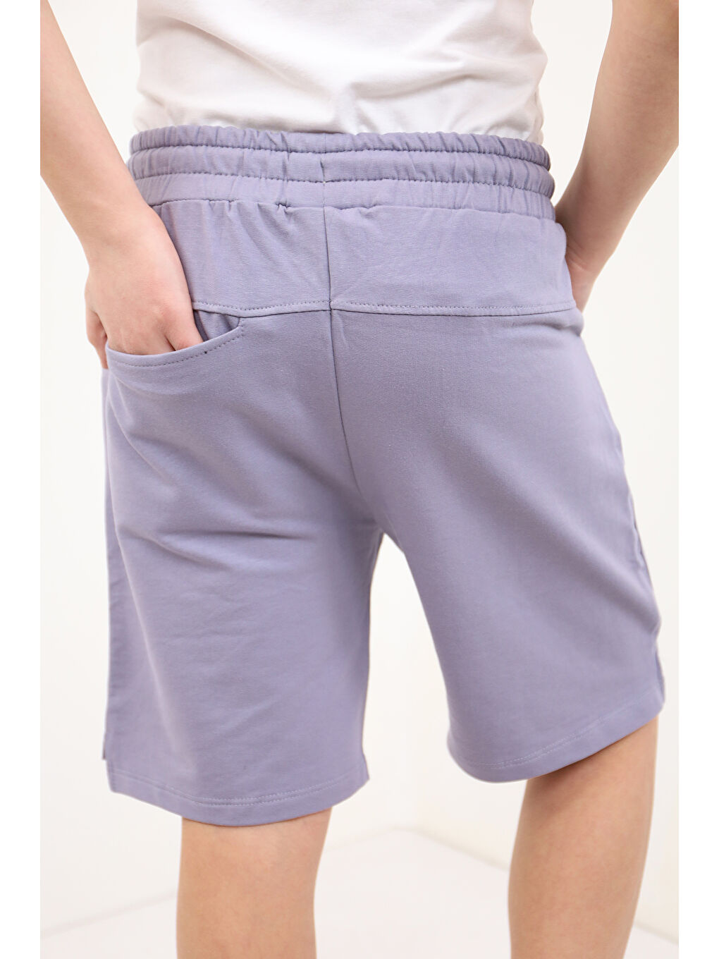 Gri Erkek Çocuk Baskılı Şort-1