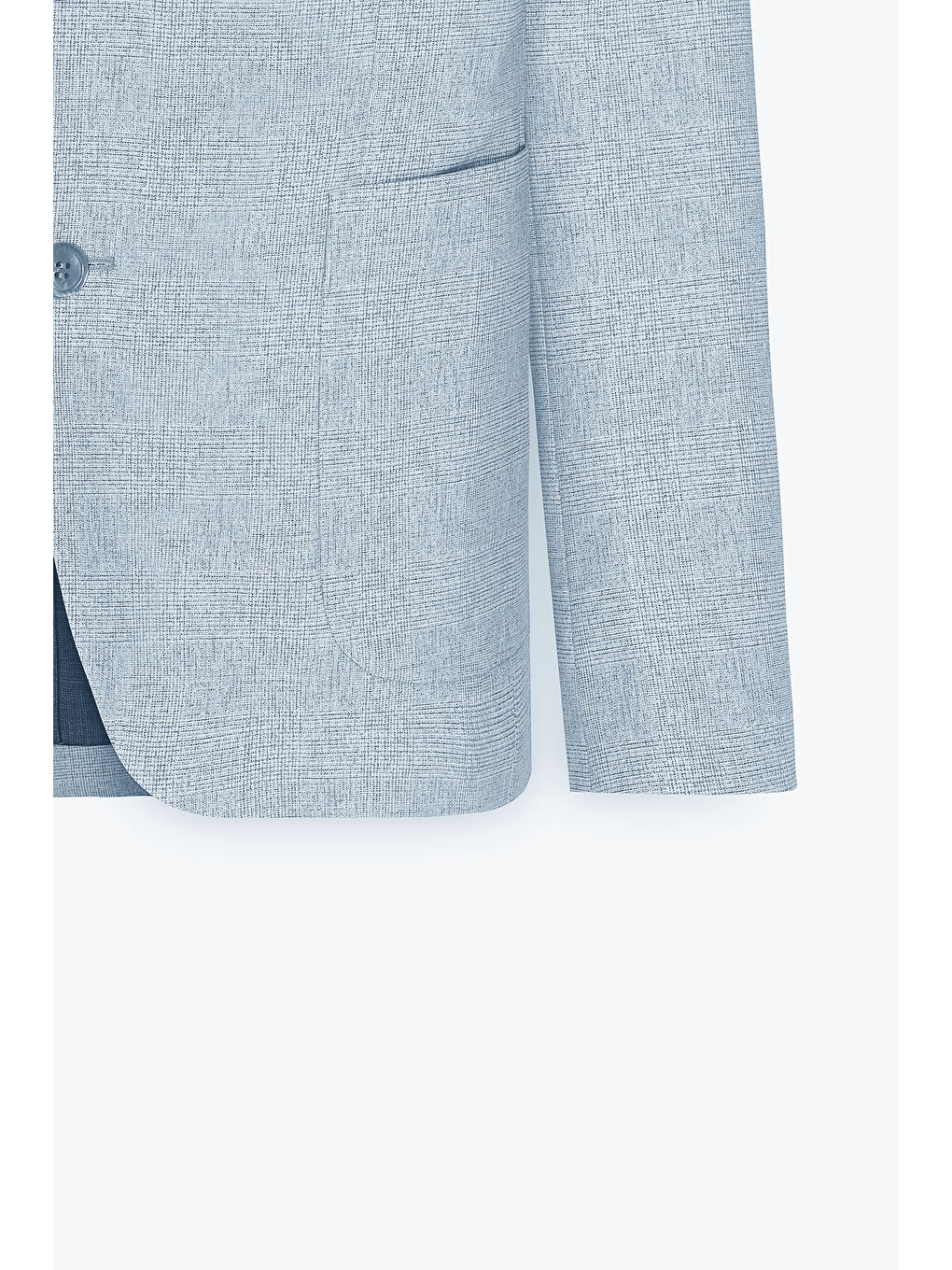 Erkek Gri-Mavi 360 Her Yöne Esneyen Slim Fit Dar Kesim Mono Yaka Desenli Blazer Ceket-8