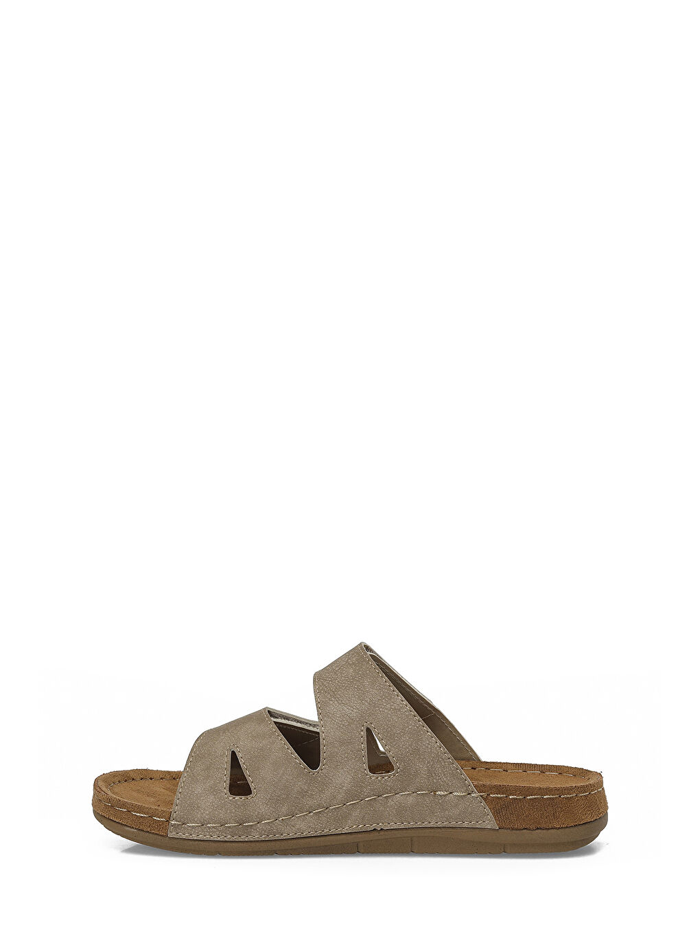 Bej 167194.Z6FX Vizon Kadın Düz Terlik-2