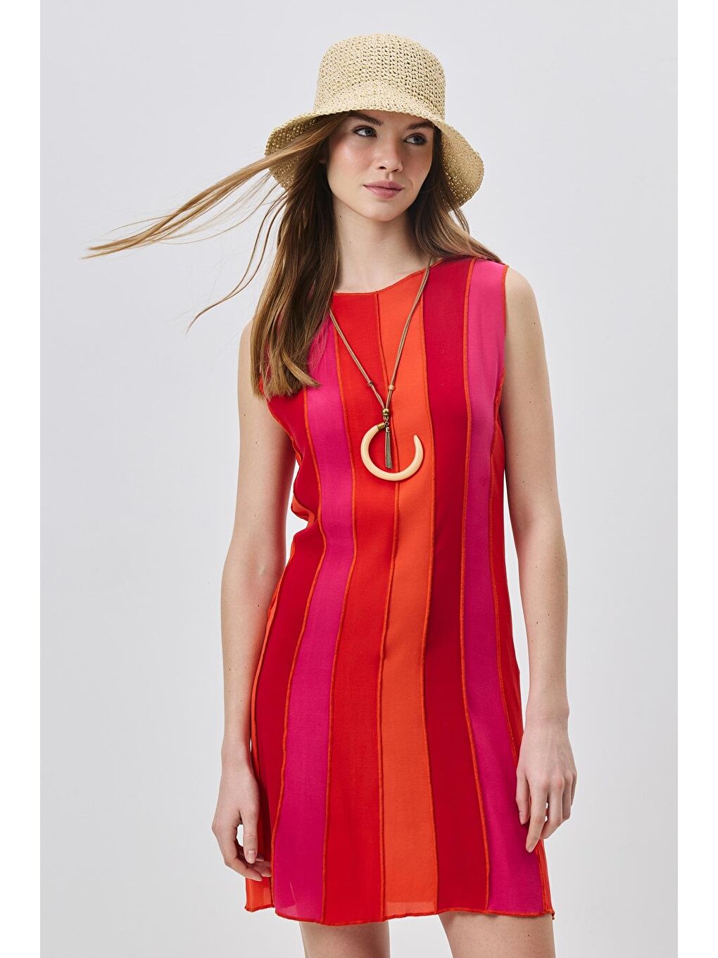 El Örgüsü Hasır Şapka Y8208 Bej-2