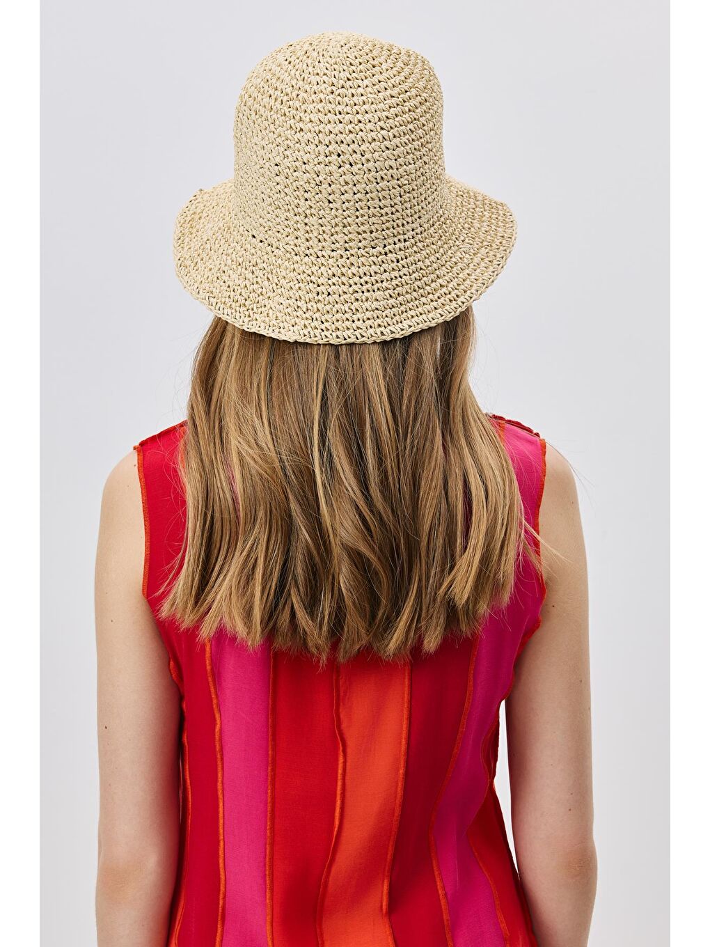 El Örgüsü Hasır Şapka Y8208 Bej-3