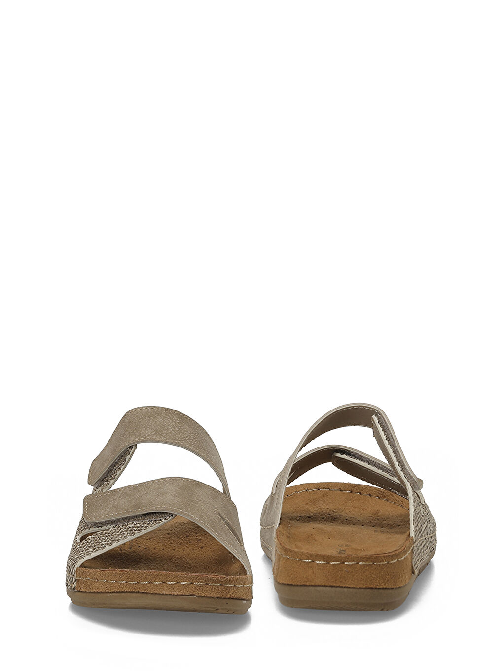 Bej 167194.Z6FX Vizon Kadın Düz Terlik-4