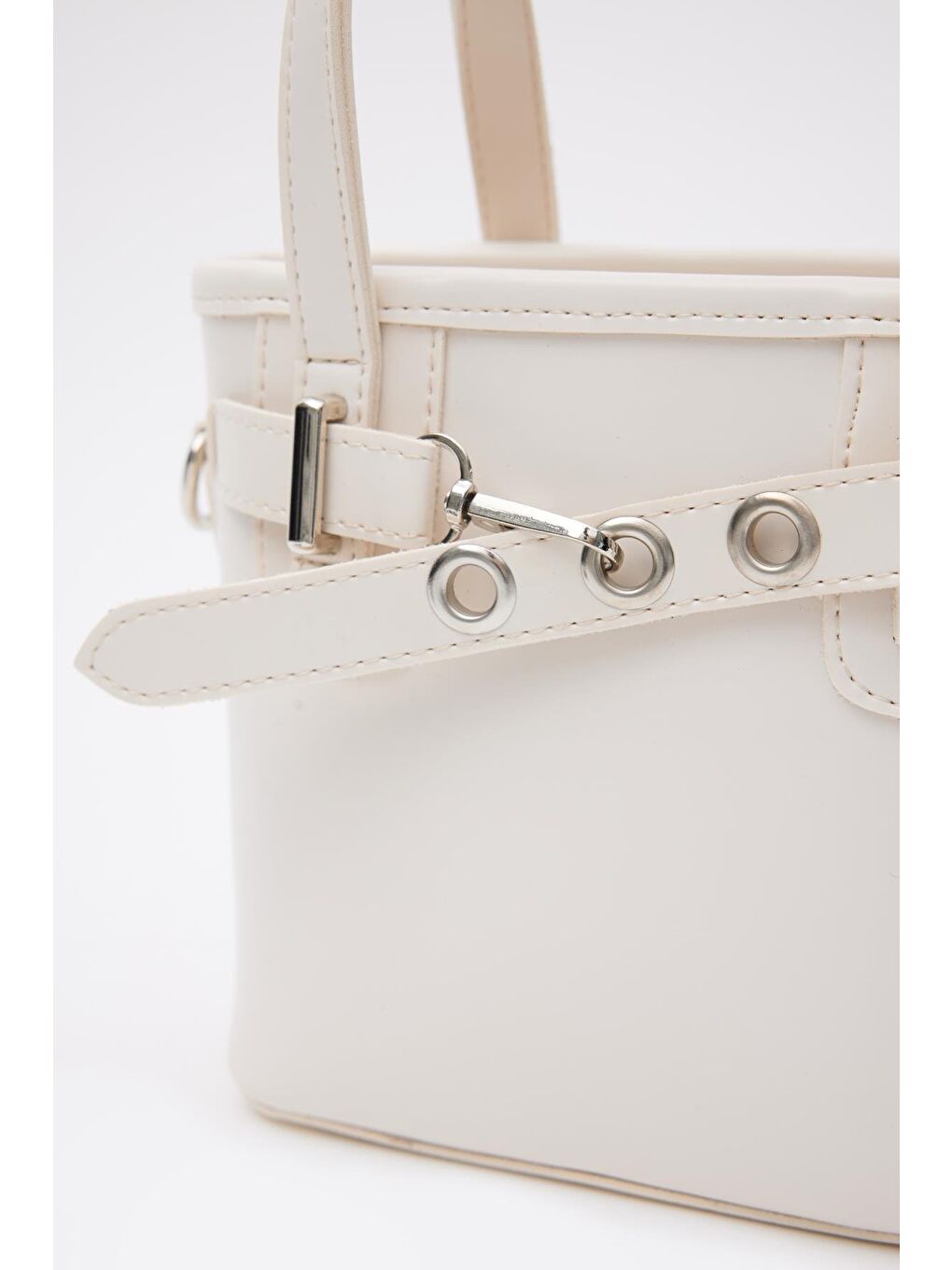 Ekru Papillon Vintage Çapraz Çanta Krem-4