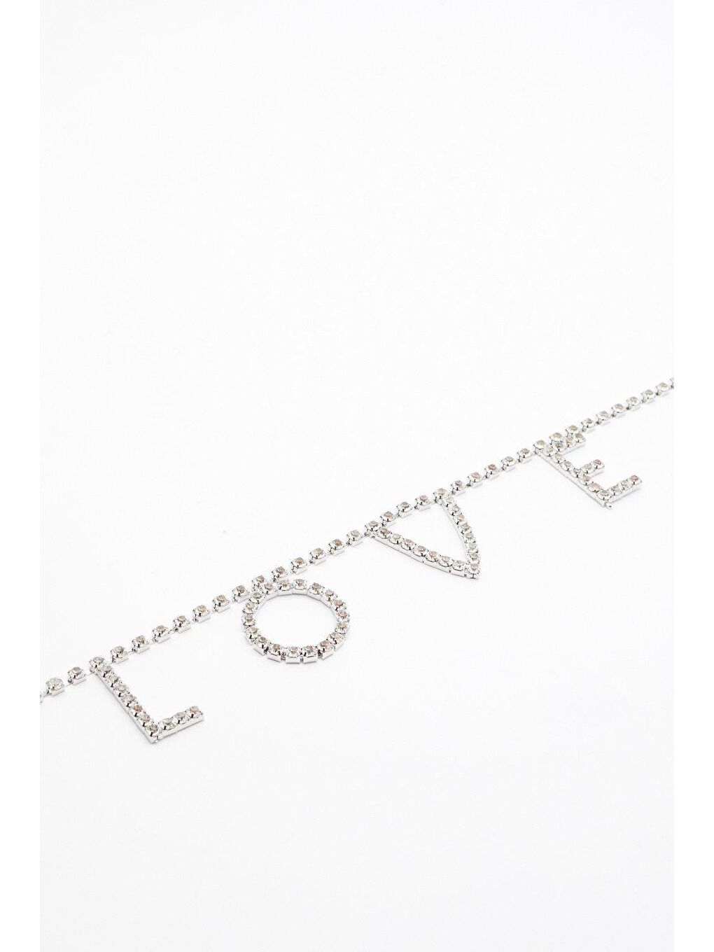 Gri Taşlı Harflerle Love Yazılı Çok Amaçlı Zincir Kolye Kemer-1