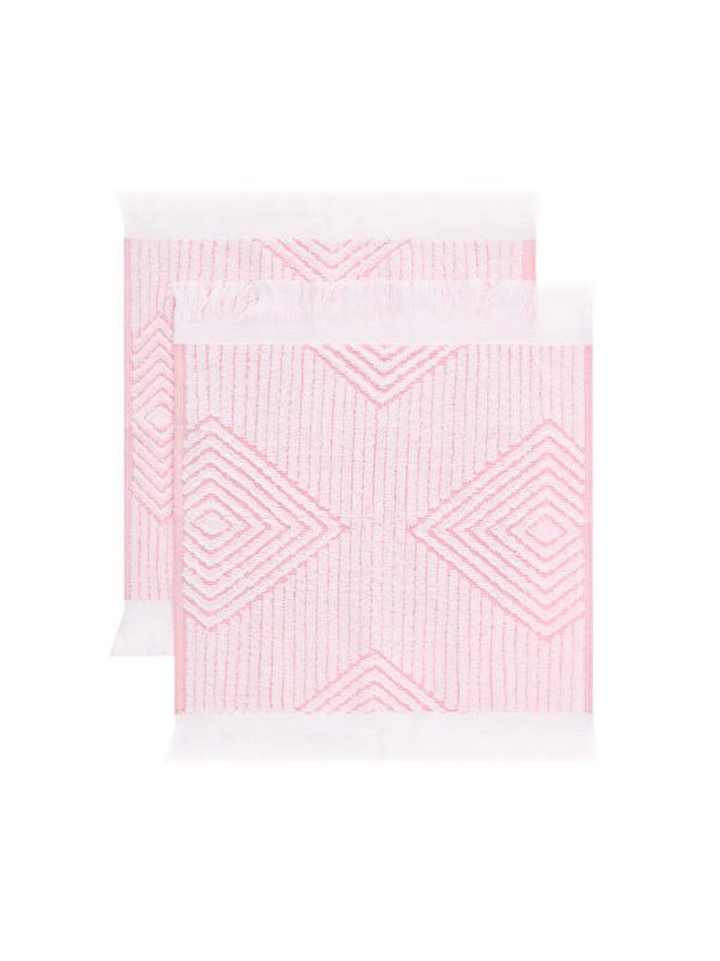 Soft Leaves 2'li Havlu Seti - Pembe - 30x30 cm-2