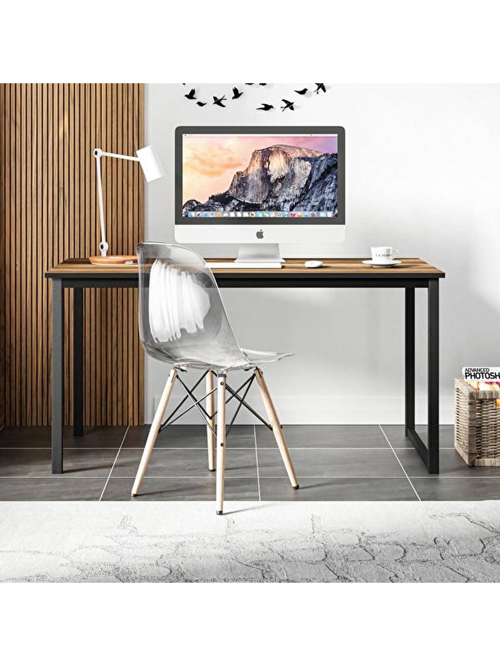 Kahverengi 140 cm Çalışma Masası - Barok Ceviz-2