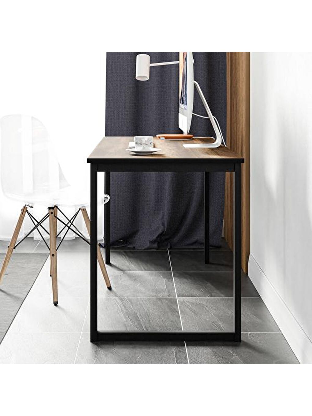 Kahverengi 140 cm Çalışma Masası - Barok Ceviz-9