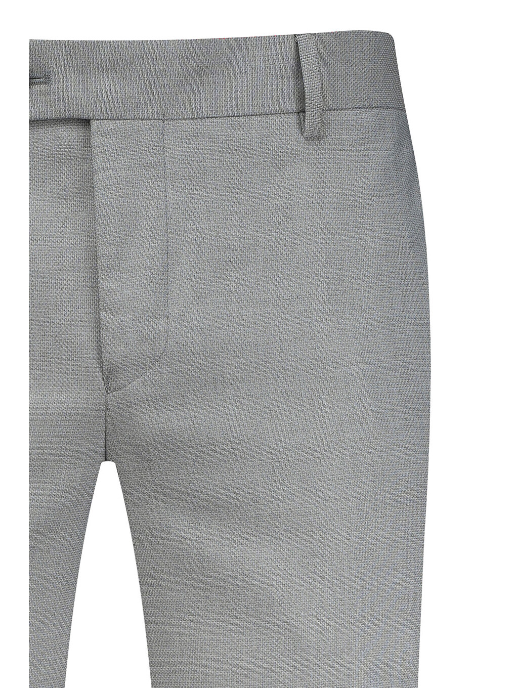Gri Regular Fit Yandan Cepli Kumaş Pantolon-1