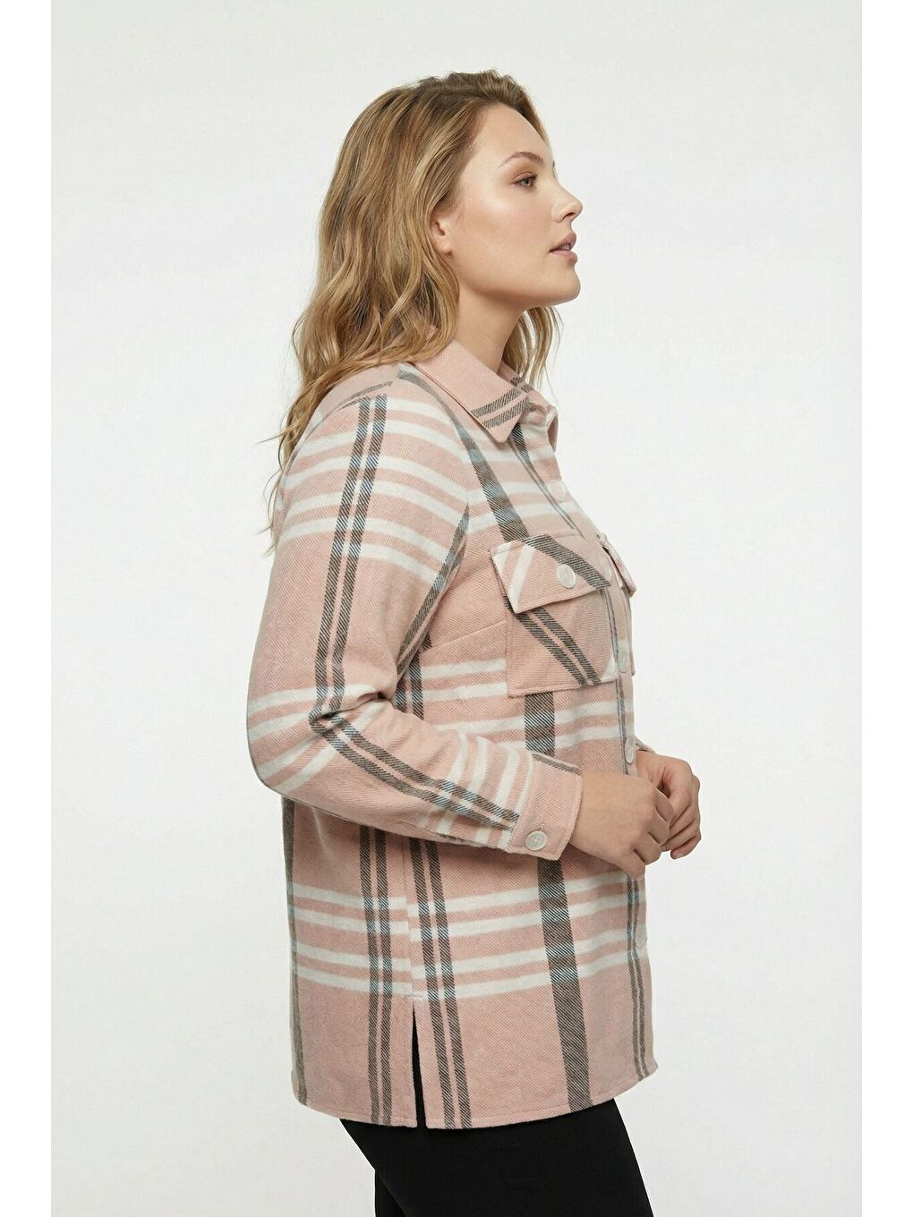 Kahverengi Büyük Beden Düğmeli Cepli Kahve Oduncu Gömlek 301380-5