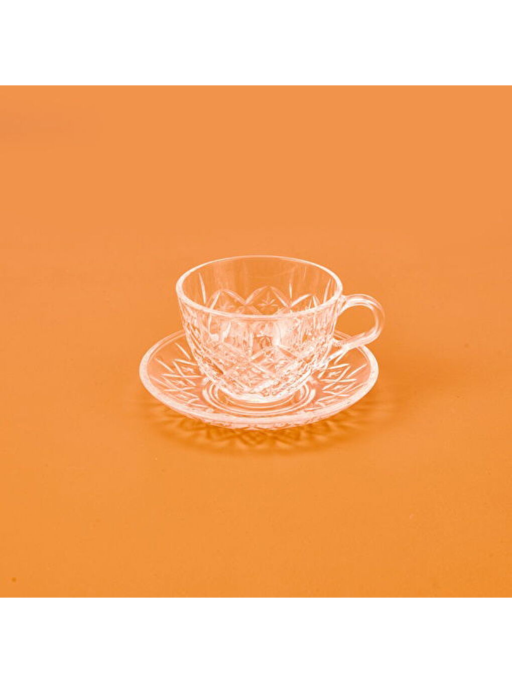 Renksiz Esta 12 Parça Cam Çay Fincan Seti - Şeffaf-2