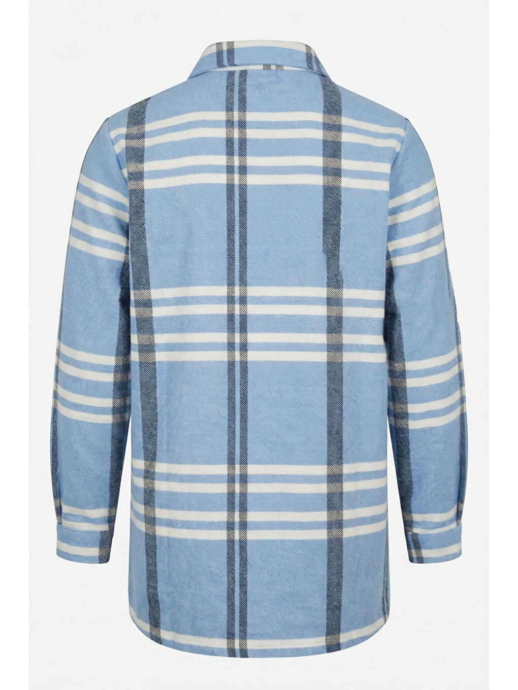 Büyük Beden Düğmeli Cepli Mavi Oduncu Gömlek 301379-7