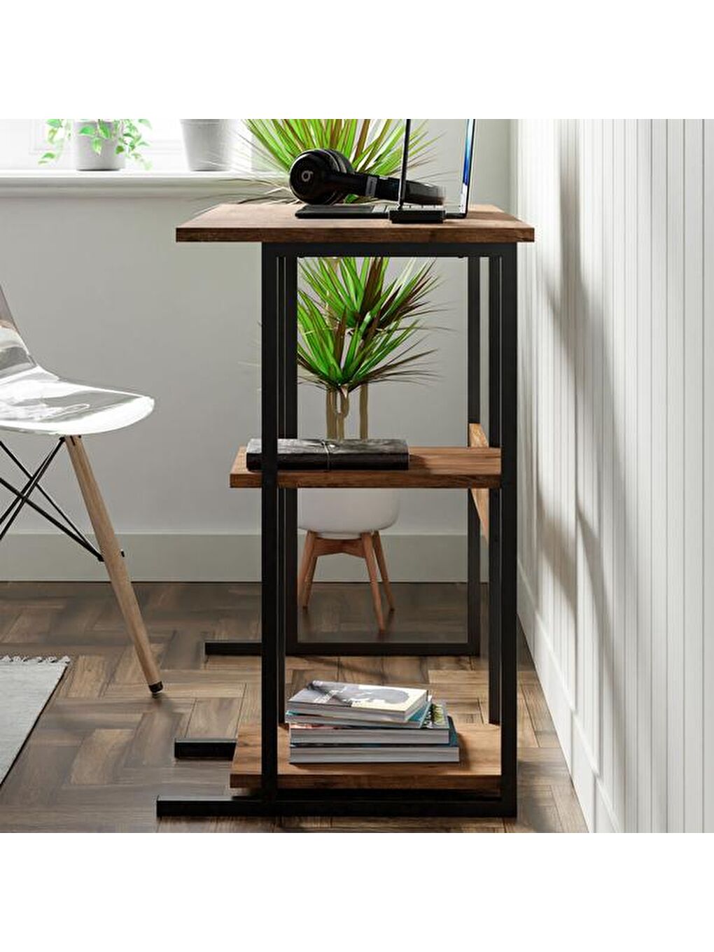 Kahverengi Raflı Çalışma Masası - Atlantik Çam-3