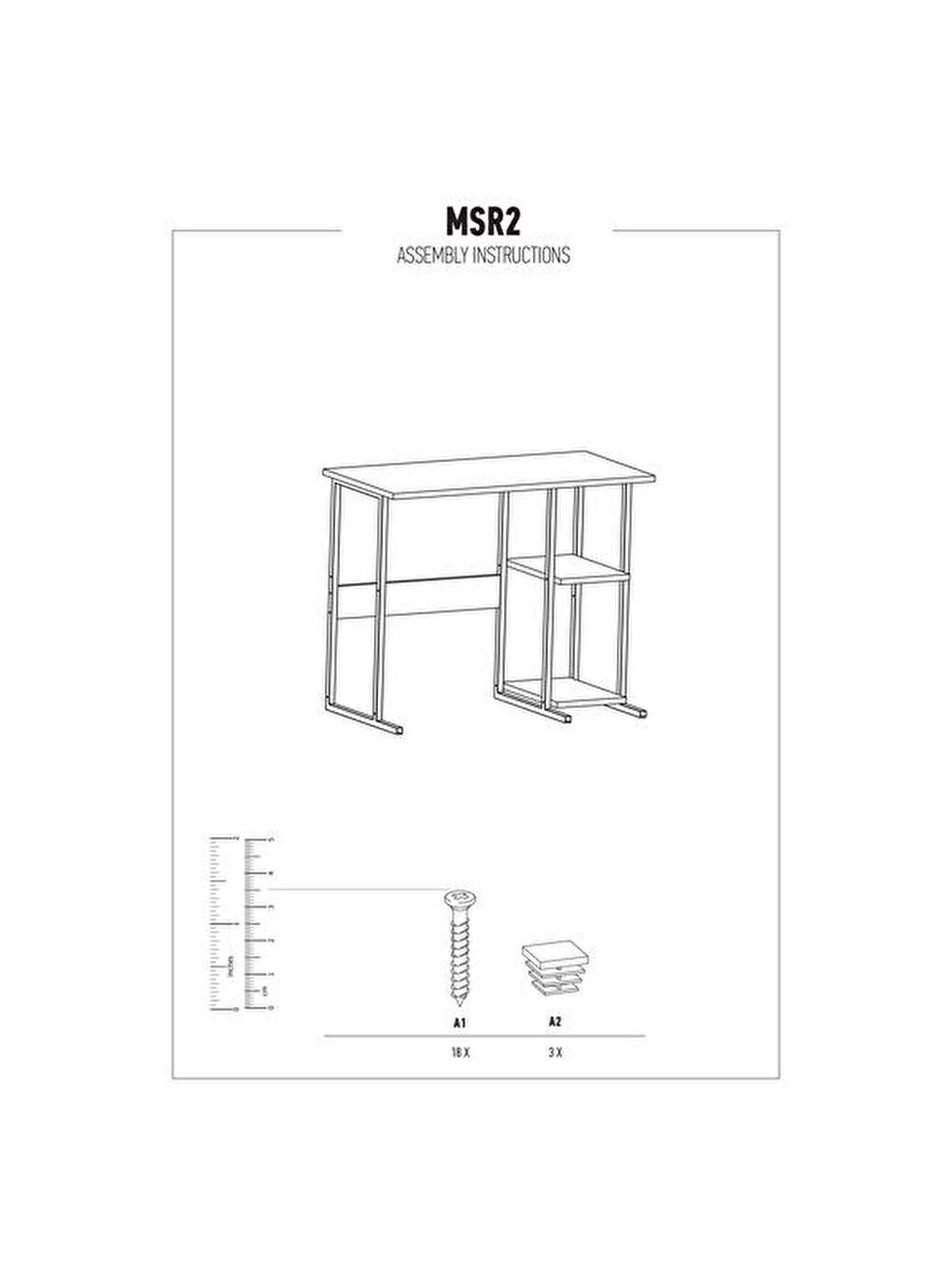Kahverengi Raflı Çalışma Masası - Atlantik Çam-5