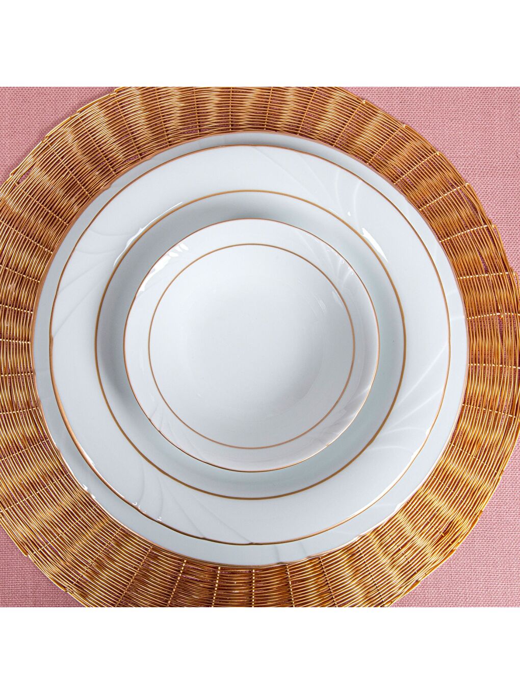 Ekru Soprano 18 Parça 6 Kişilik Yaldızlı Yemek Takımı