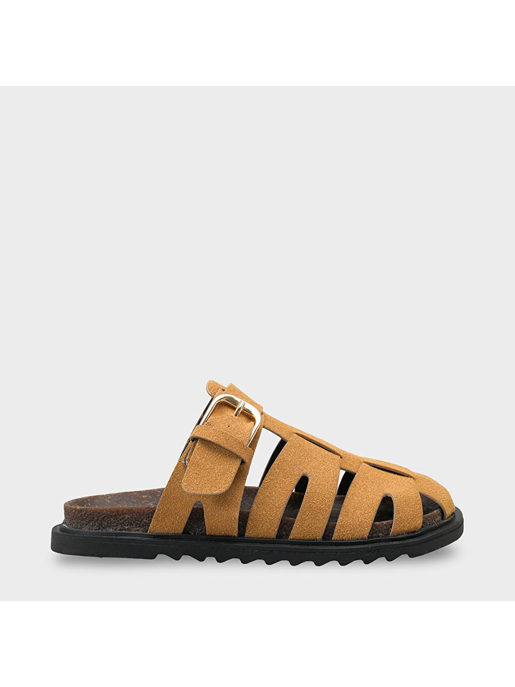 Kahverengi Abbie Gladyatör Tokalı Kadın Terlik