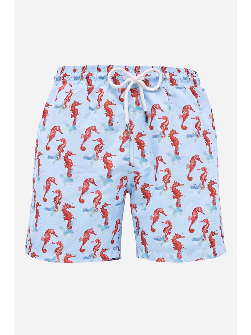 Karışık Erkek Standart Fit Hızlı Kuruyan Desenli Mavi Mayo Deniz Şortu