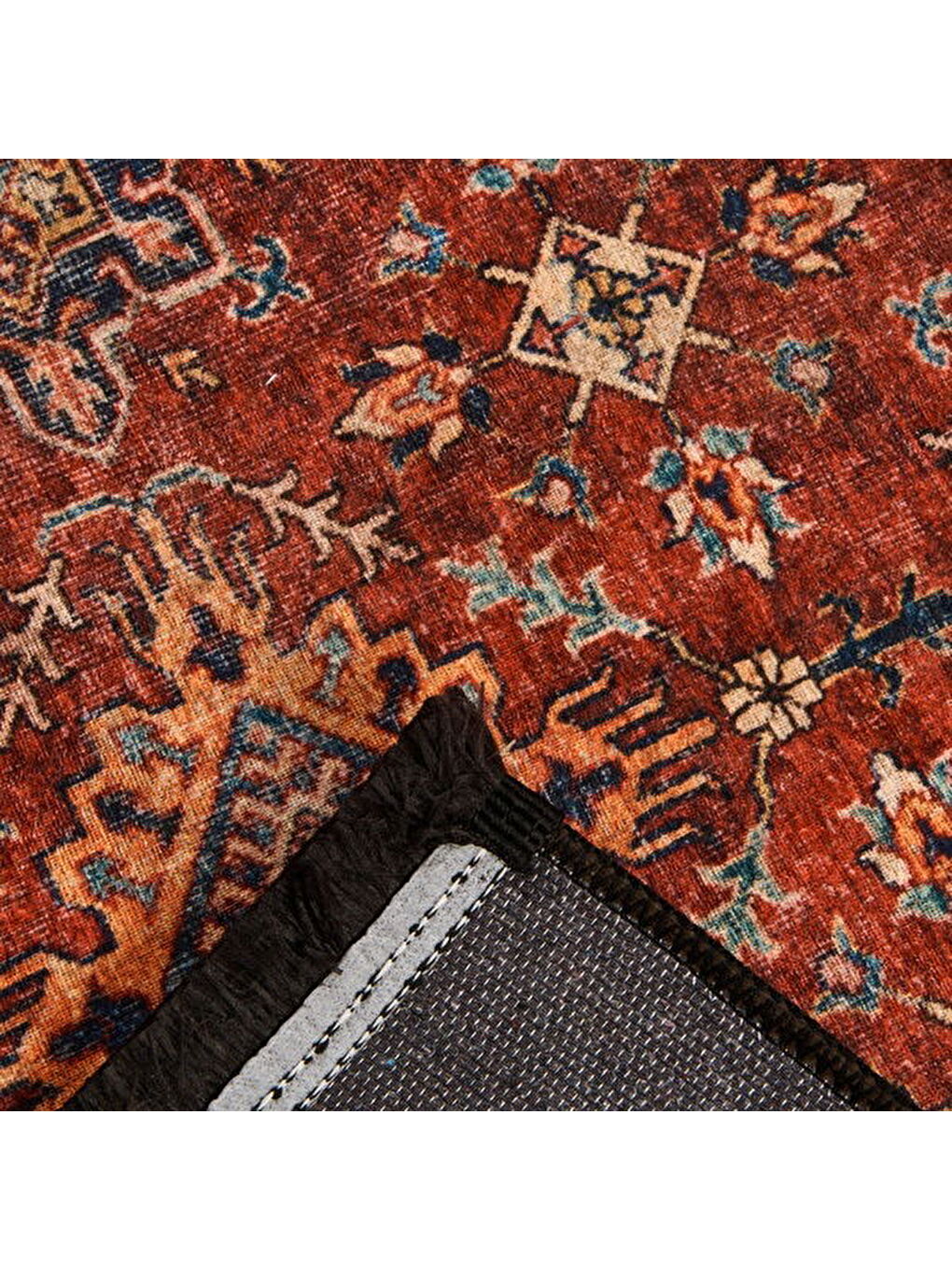 Soft Line Afgan Desenli Halı - Kırmızı - 120x180 cm-6