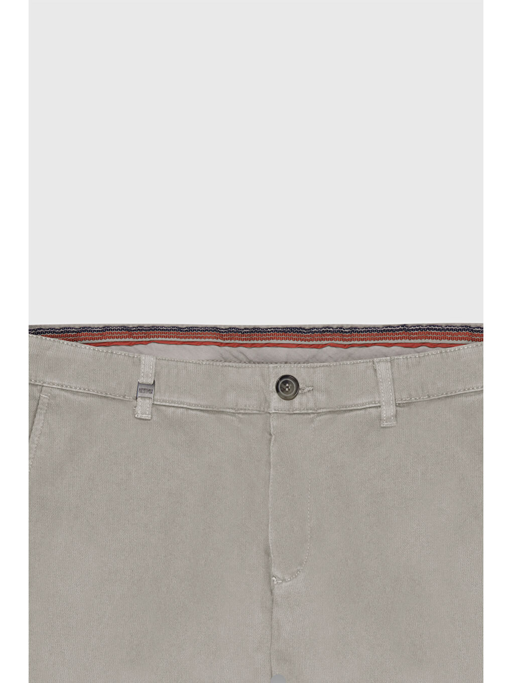 Erkek Bej Pamuklu Dar Kesim Armürlü Yan Cep Esnek Casual Pantolon-1