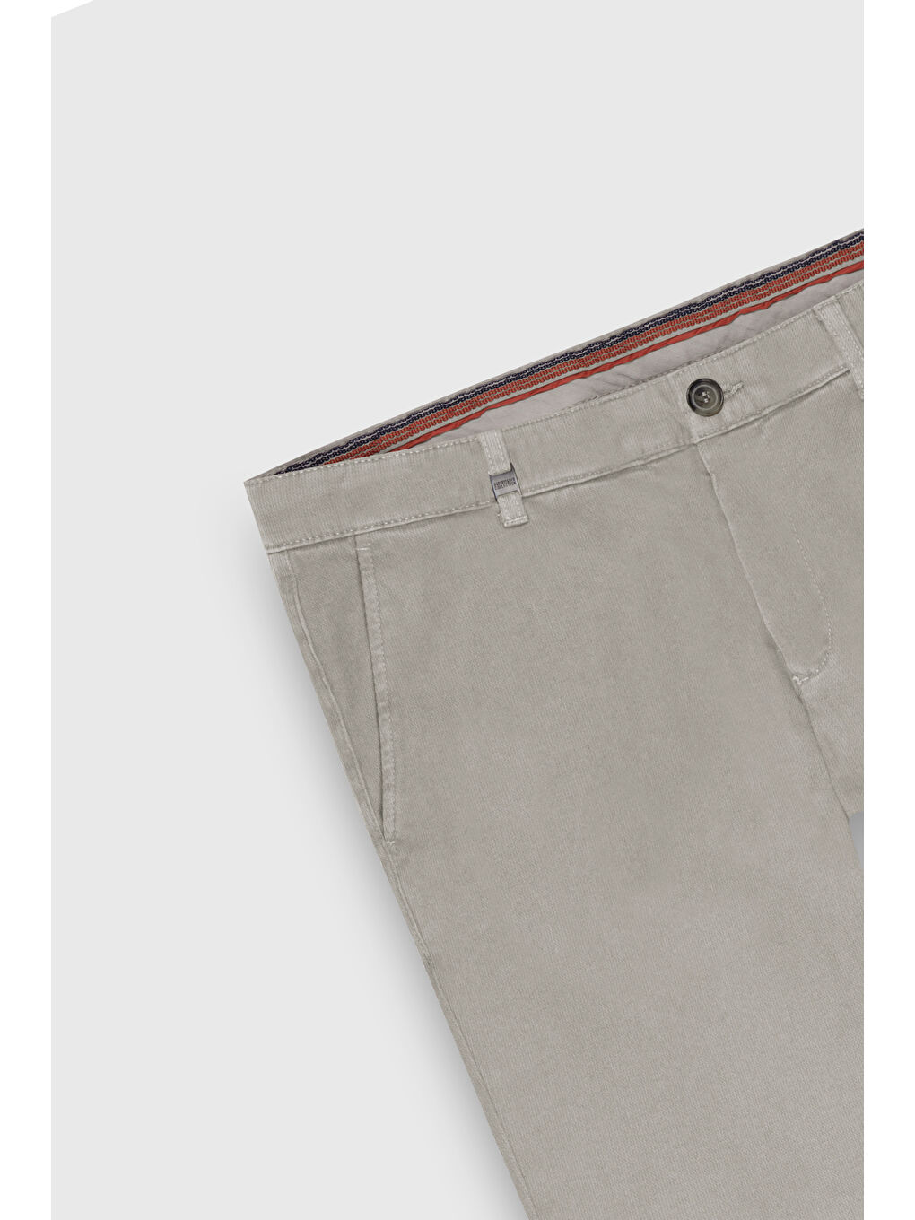 Erkek Bej Pamuklu Dar Kesim Armürlü Yan Cep Esnek Casual Pantolon-2