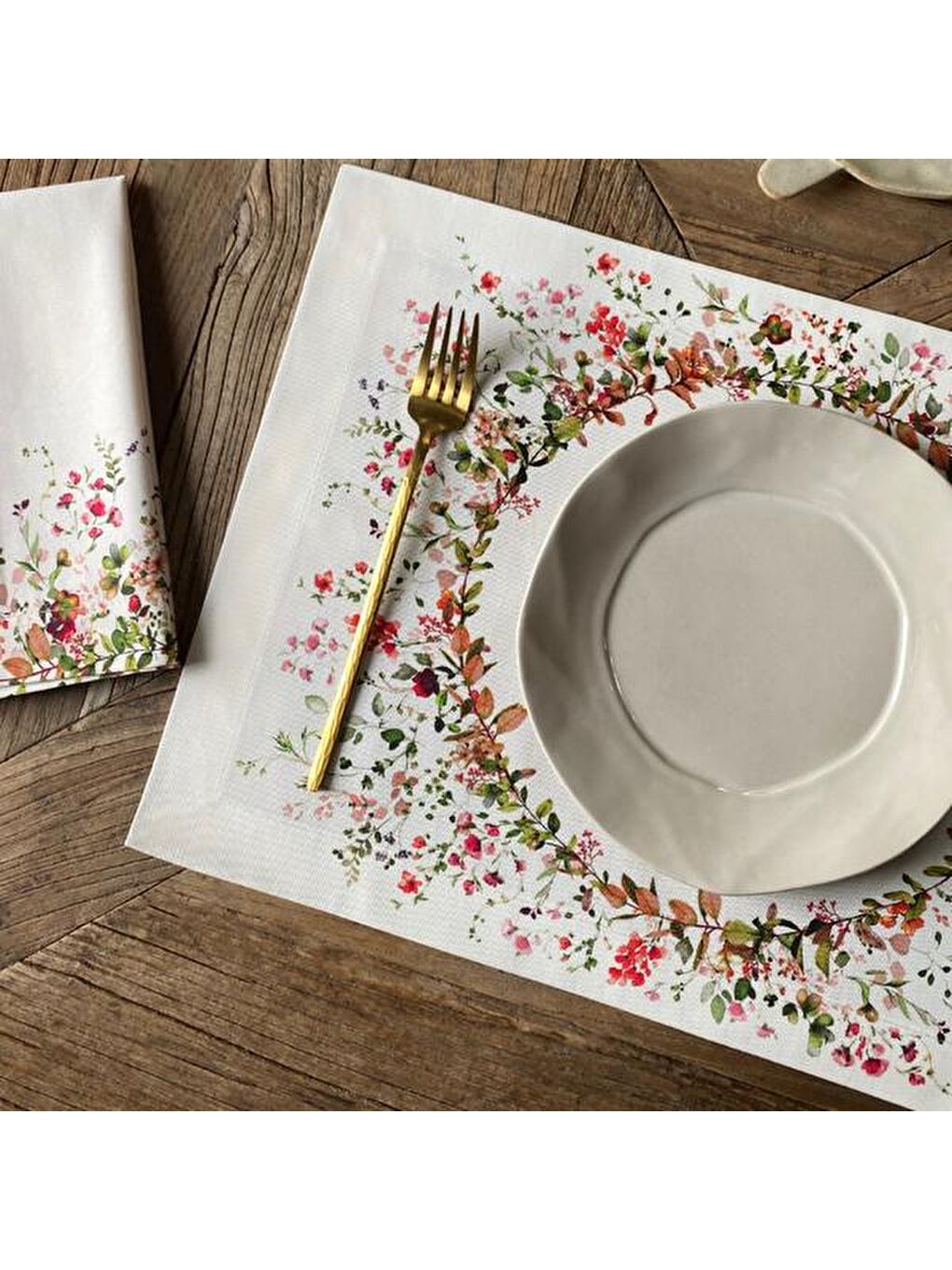 Karışık Çiçek Desenli 2'li Supla - Renkli - 45 cm-4