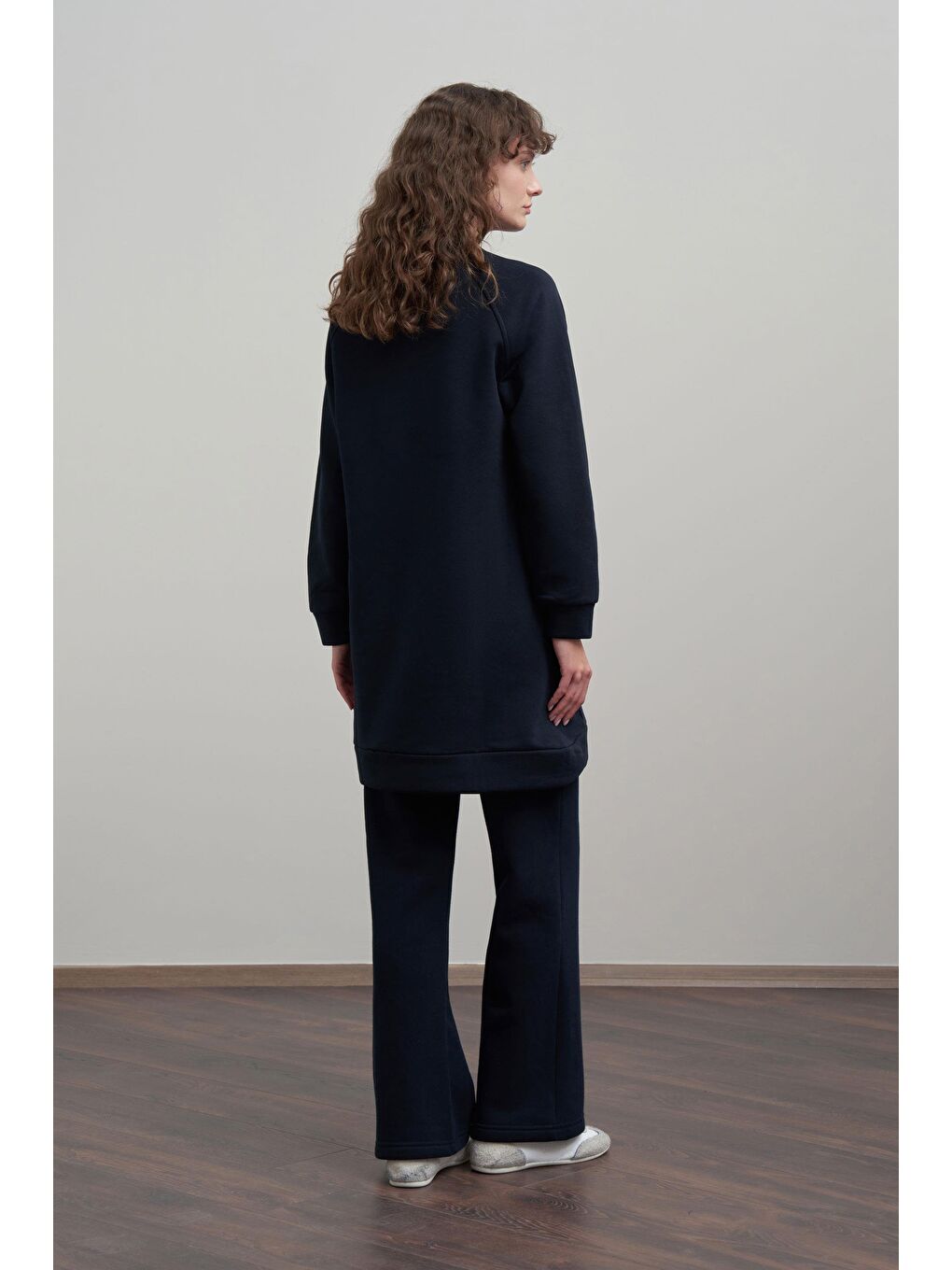Lacivert-Pamuklu Uzun Kollu Sweatshirt-3