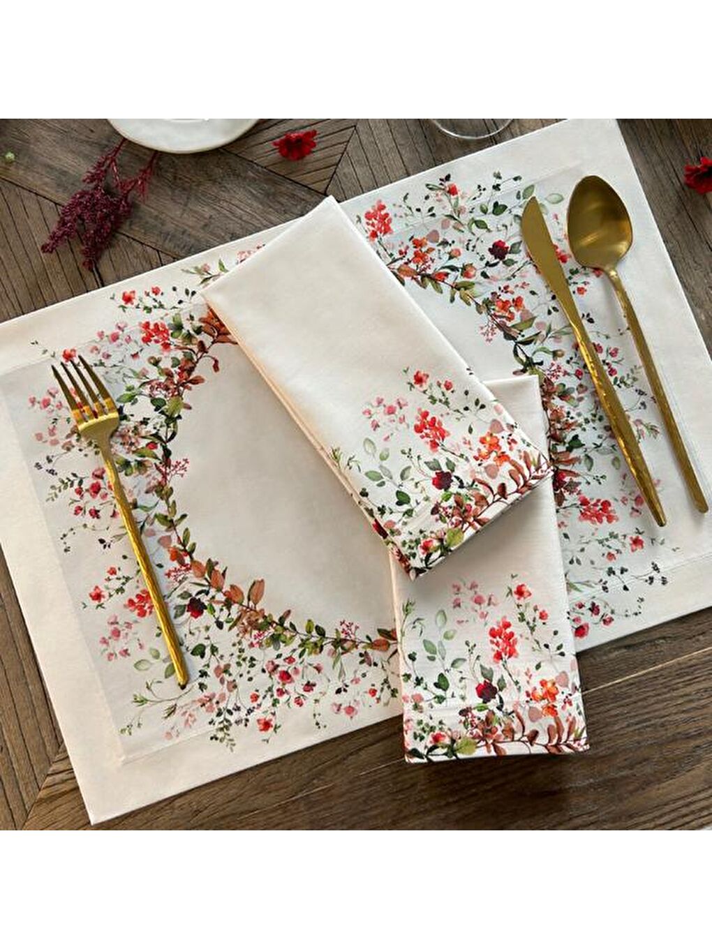 Karışık Çiçek Desenli 2'li Supla - Renkli - 45 cm-5