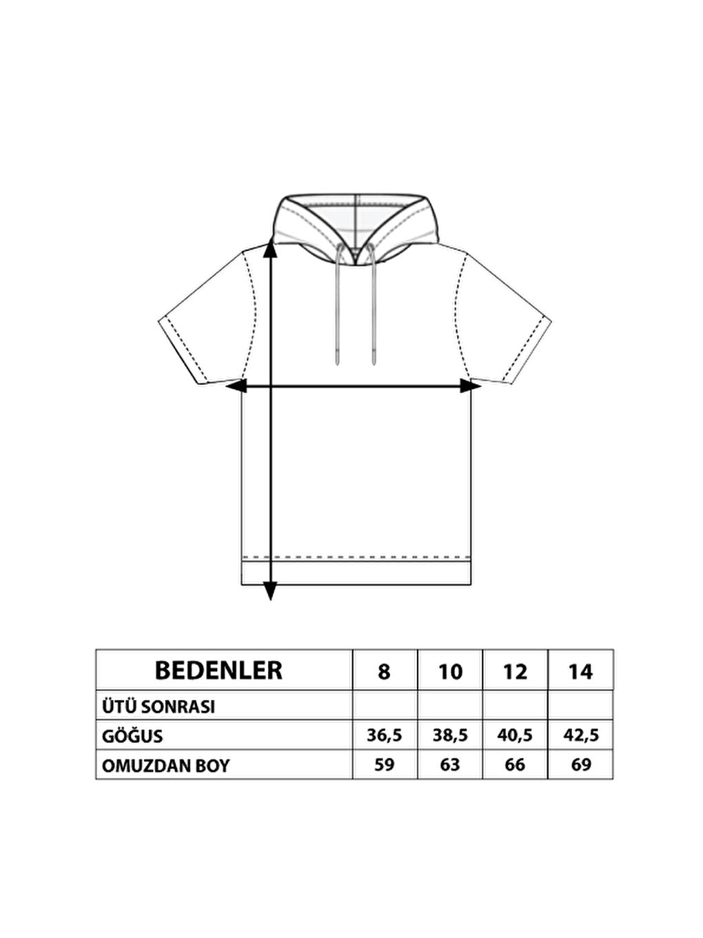 Sarı Kız Çocuk Billie Eilish Baskılı Kapüşonlu Tişört-1