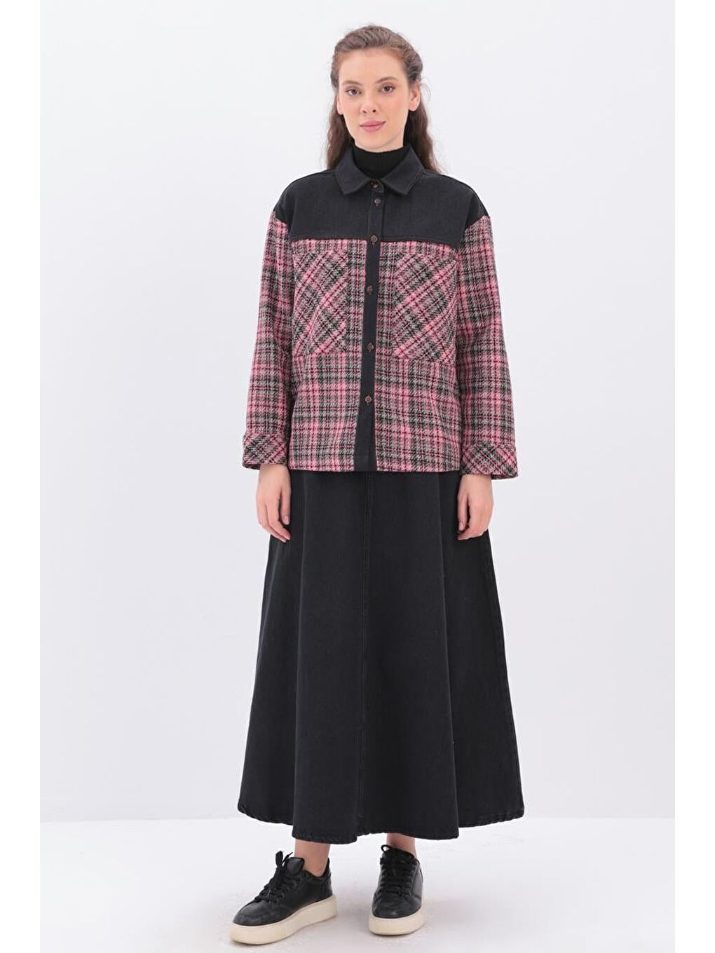 Pembe-Siyah-Oduncu Ceket-1