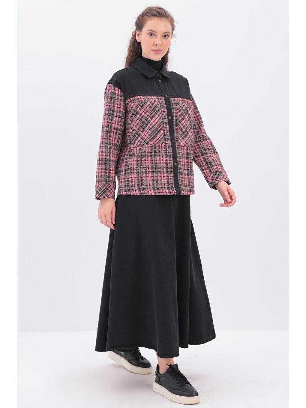 Pembe-Siyah-Oduncu Ceket-2