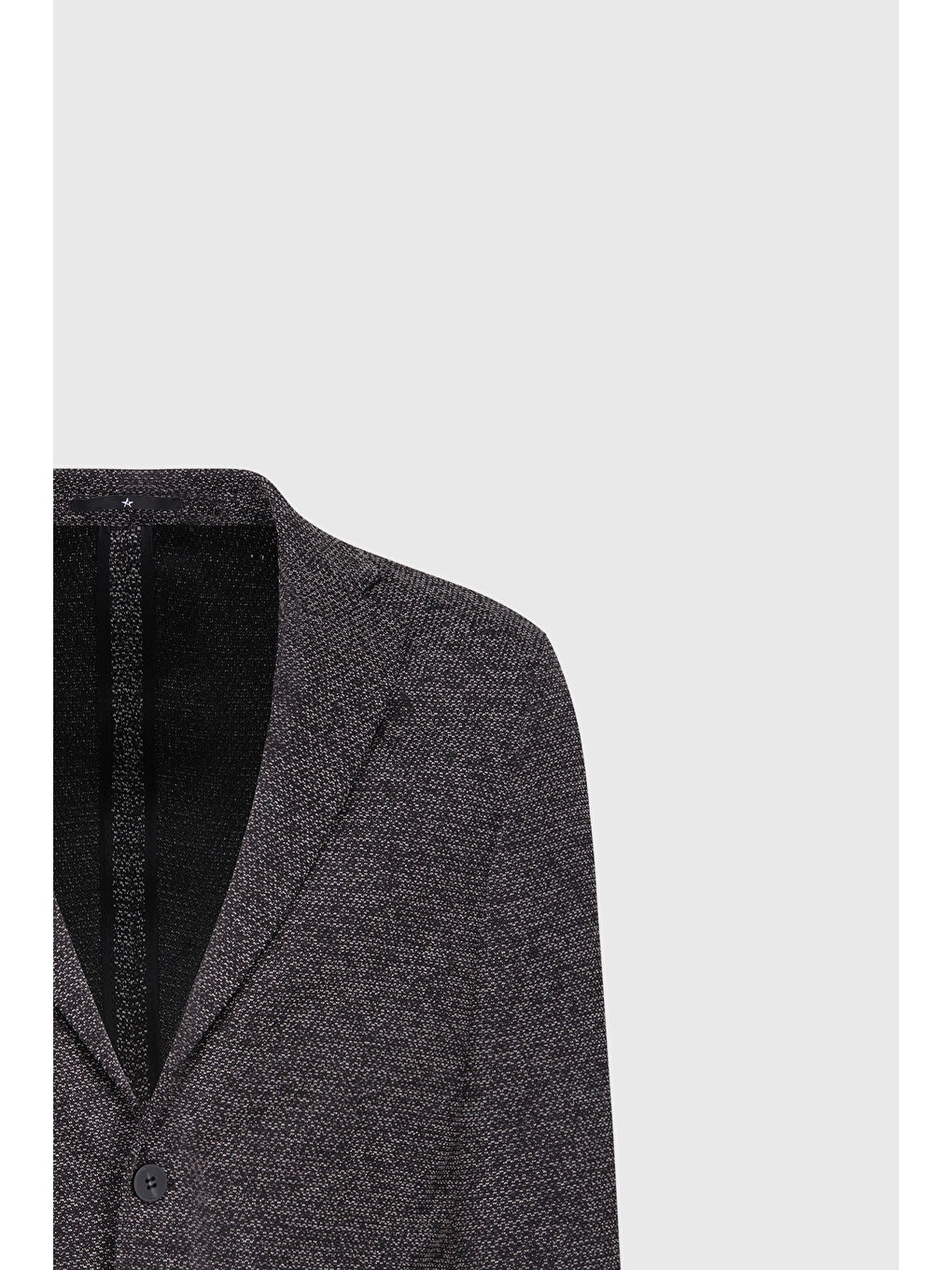 Erkek Siyah Slim Fit Dar Kesim Mono Yaka Armürlü Torba Cepli Ceket-6