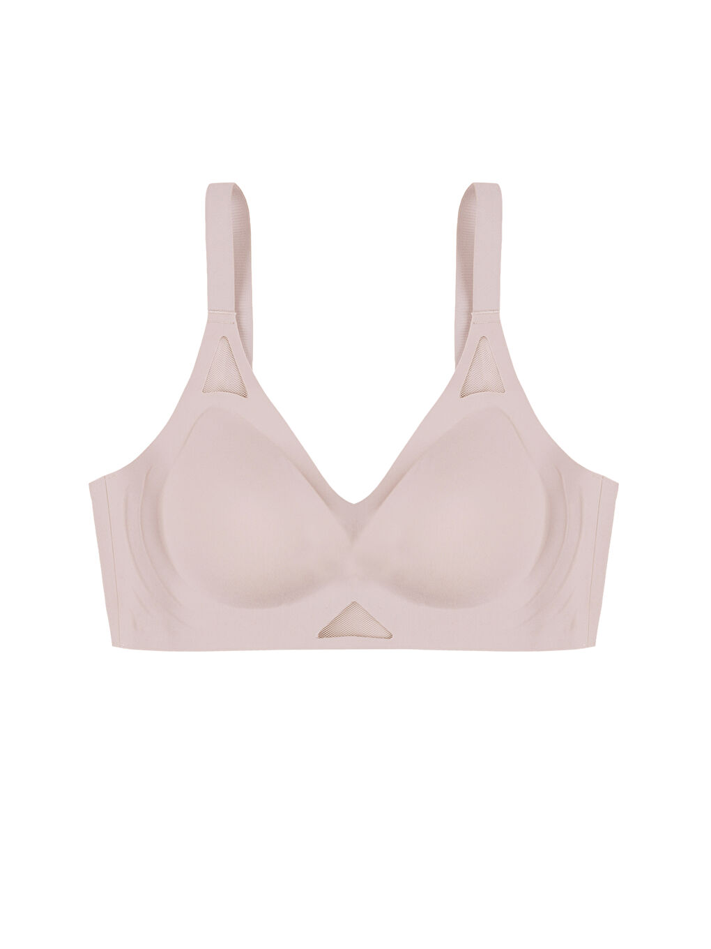 Ekru Balensiz Push Up Dikişsiz Çıkarılabilir Pedli Nefes Alan Sporcu Sütyen-2