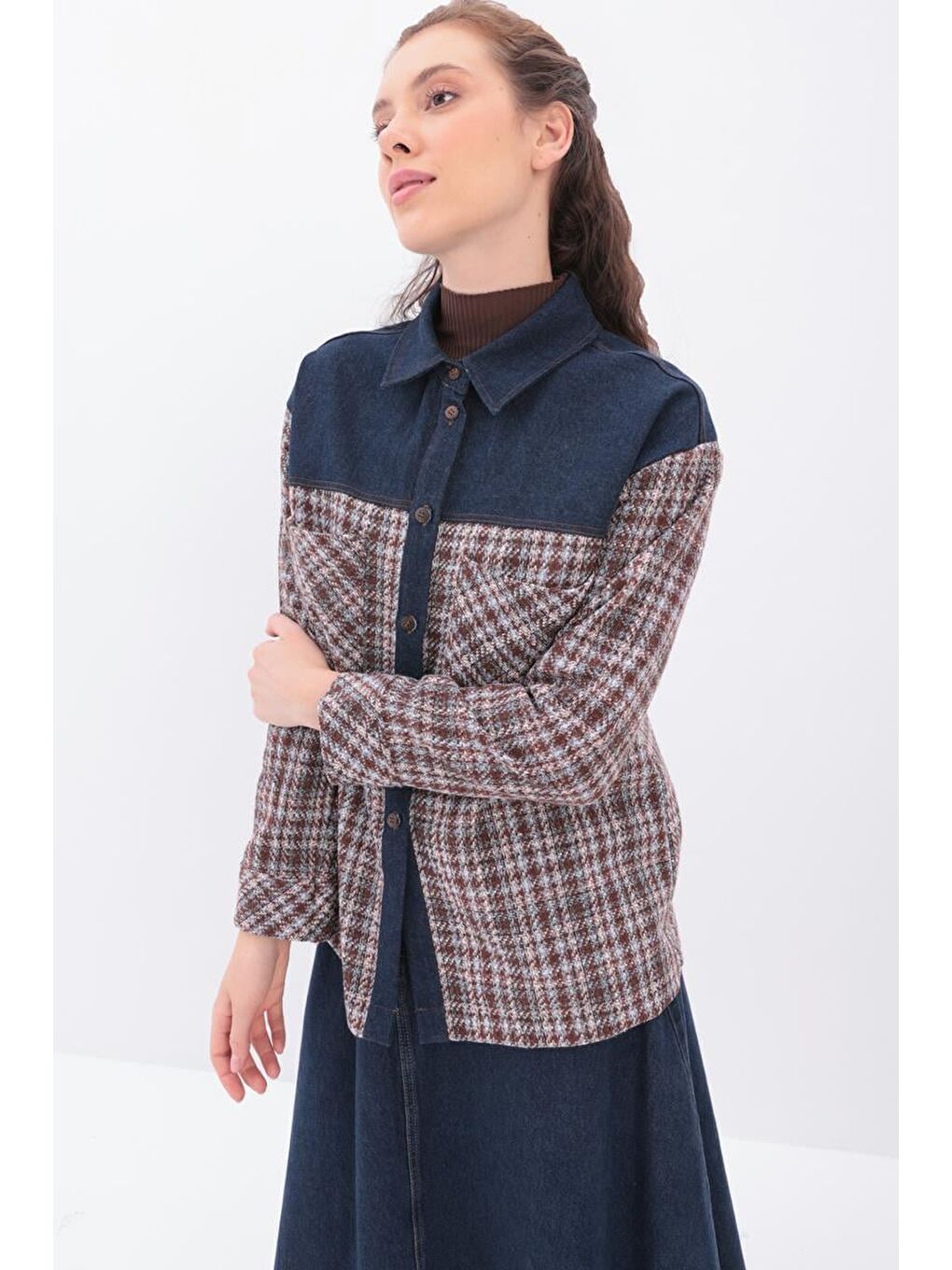 Yeşil Mint-Turuncu 1-Oduncu Ceket