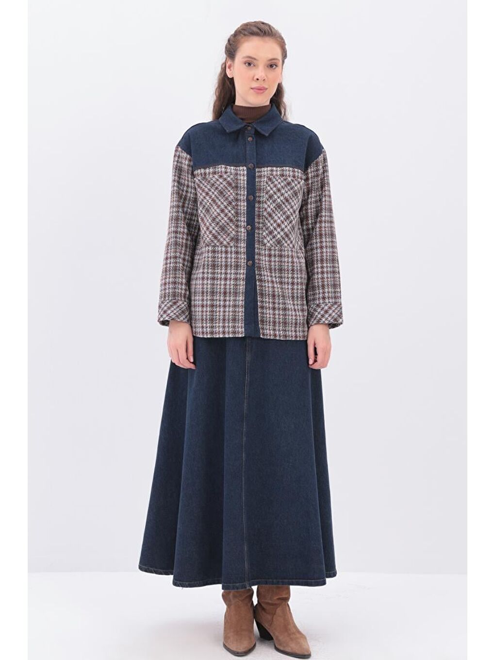 Yeşil Mint-Turuncu 1-Oduncu Ceket-1