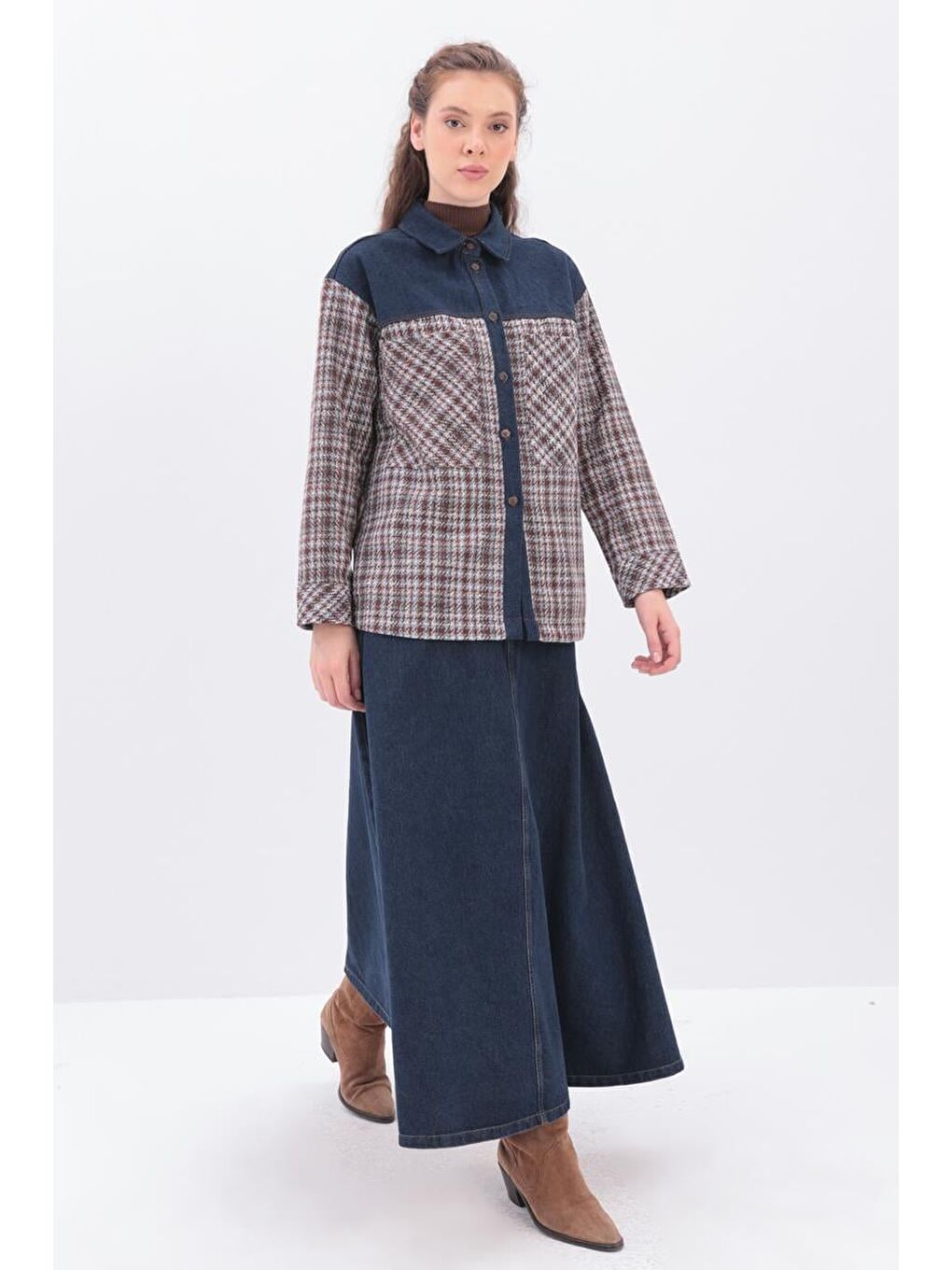 Yeşil Mint-Turuncu 1-Oduncu Ceket-2