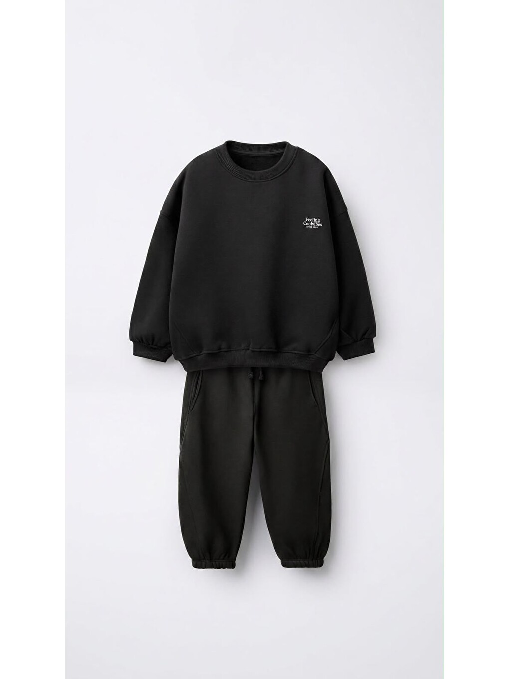 Karışık Çocuk Cool Vibes Baskılı Sweatshirt Ve Eşofman Altı Takımı-1