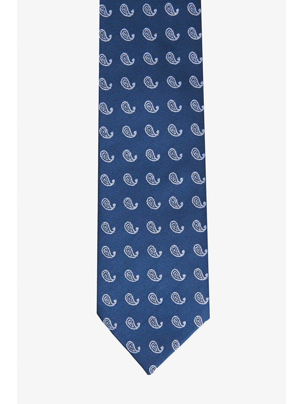 Erkek Lacivert-Turuncu Desenli Klasik Kravat-1