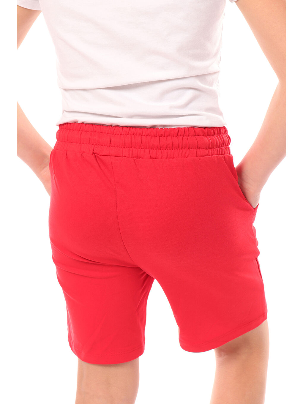 Kırmızı Erkek Çocuk Paça Armalı Şort-1