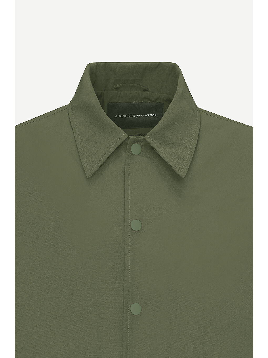 Erkek Haki Standart Fit Normal Kesim Gömlek Yaka Cepli Rahat Mont-7