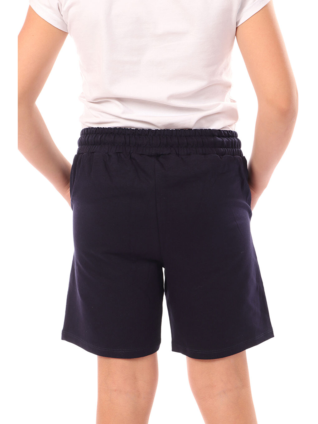 Lacivert Erkek Çocuk Paça Armalı Şort-1