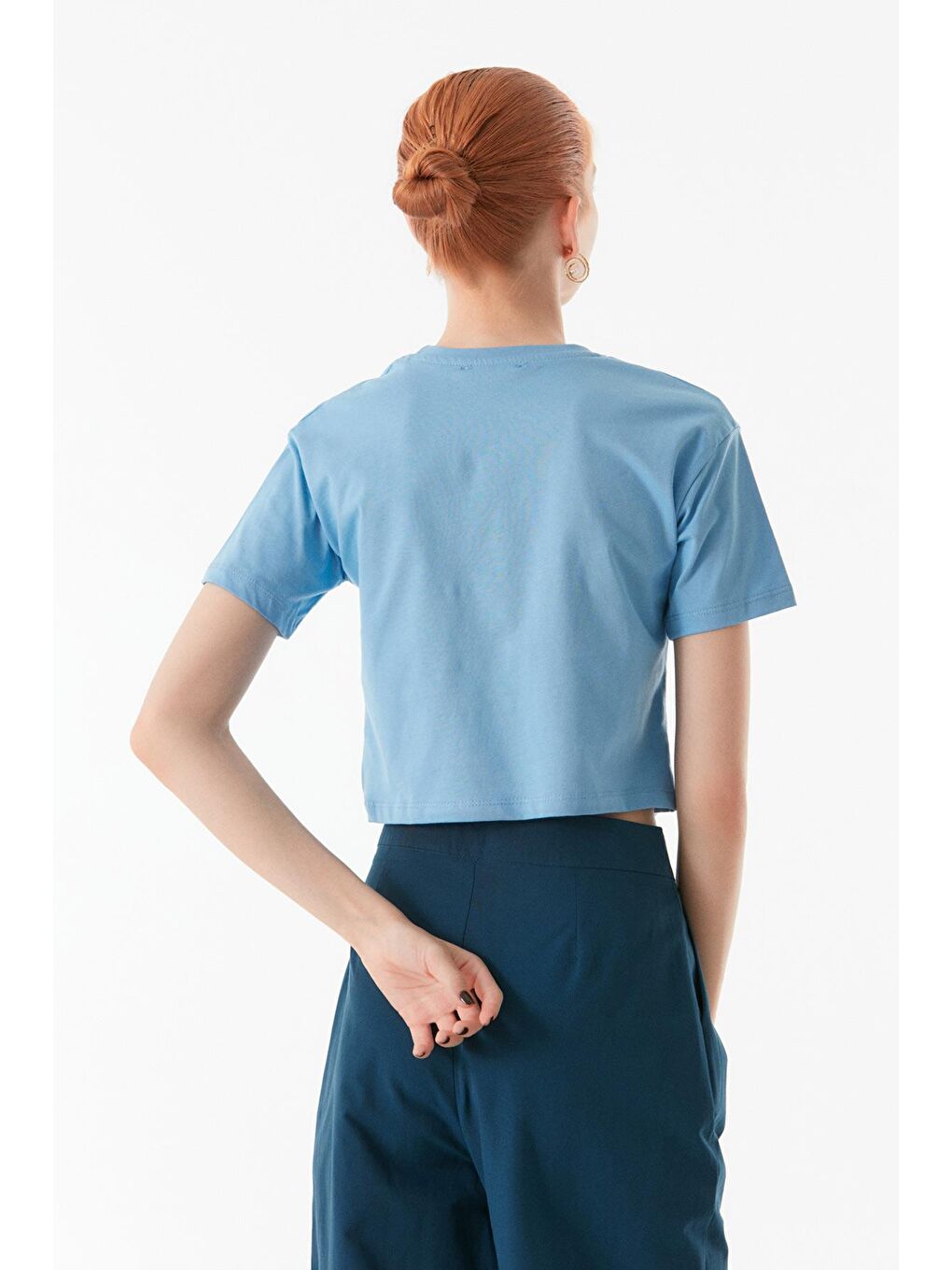 Mavi Basic Bisiklet Yaka Tişört-3