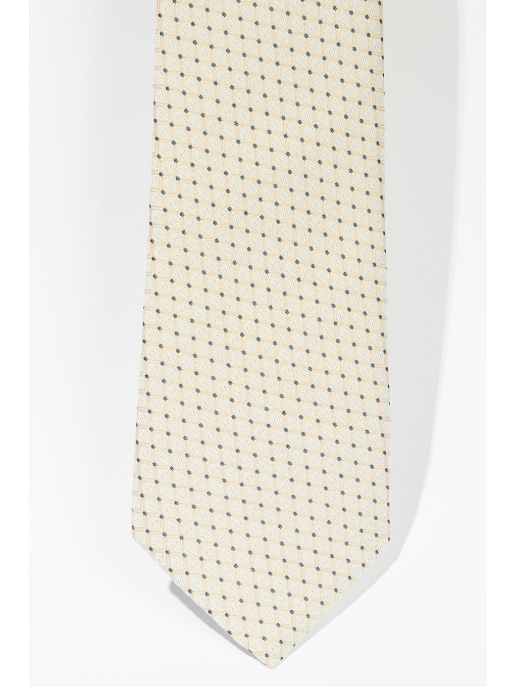 Erkek Bej-Lacivert Desenli Kravat-1