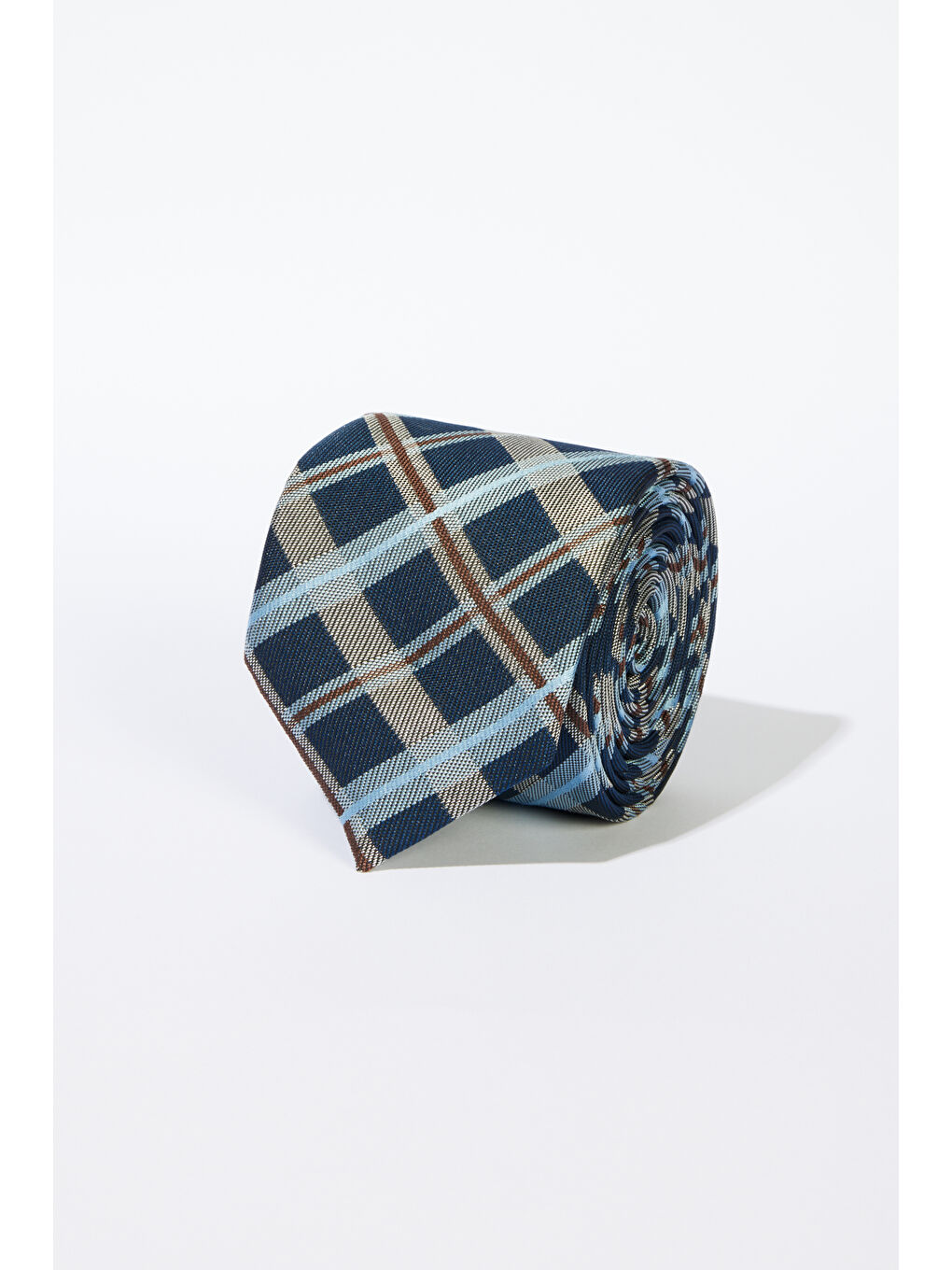 Erkek Lacivert-Gri Desenli Kravat