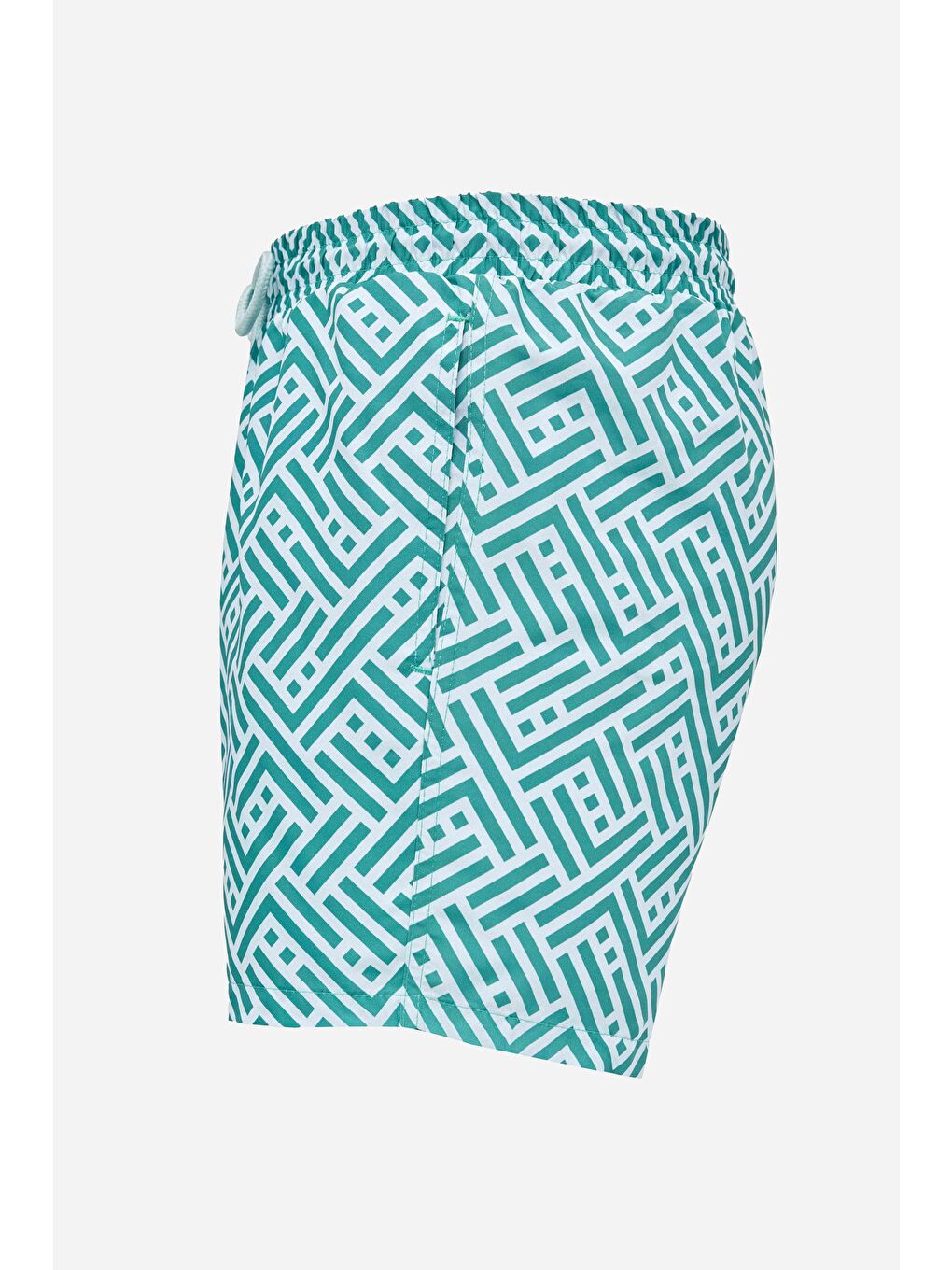 Karışık Erkek Standart Fit Hızlı Kuruyan Desenli Siyah-Yeşil Mayo Deniz Şortu-1