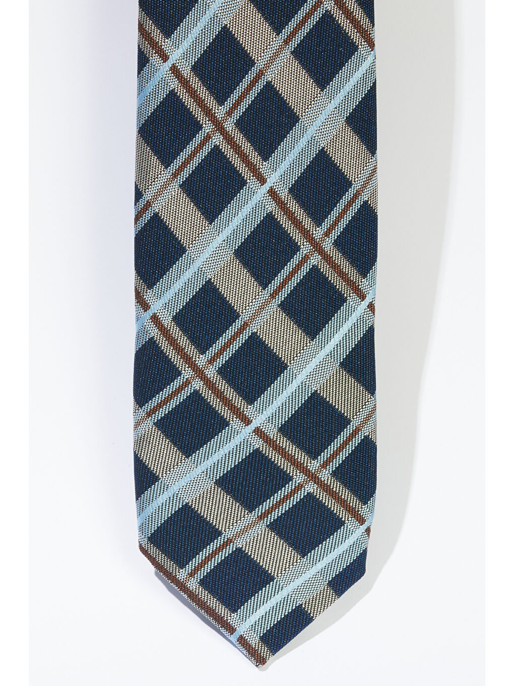 Erkek Lacivert-Gri Desenli Kravat-1