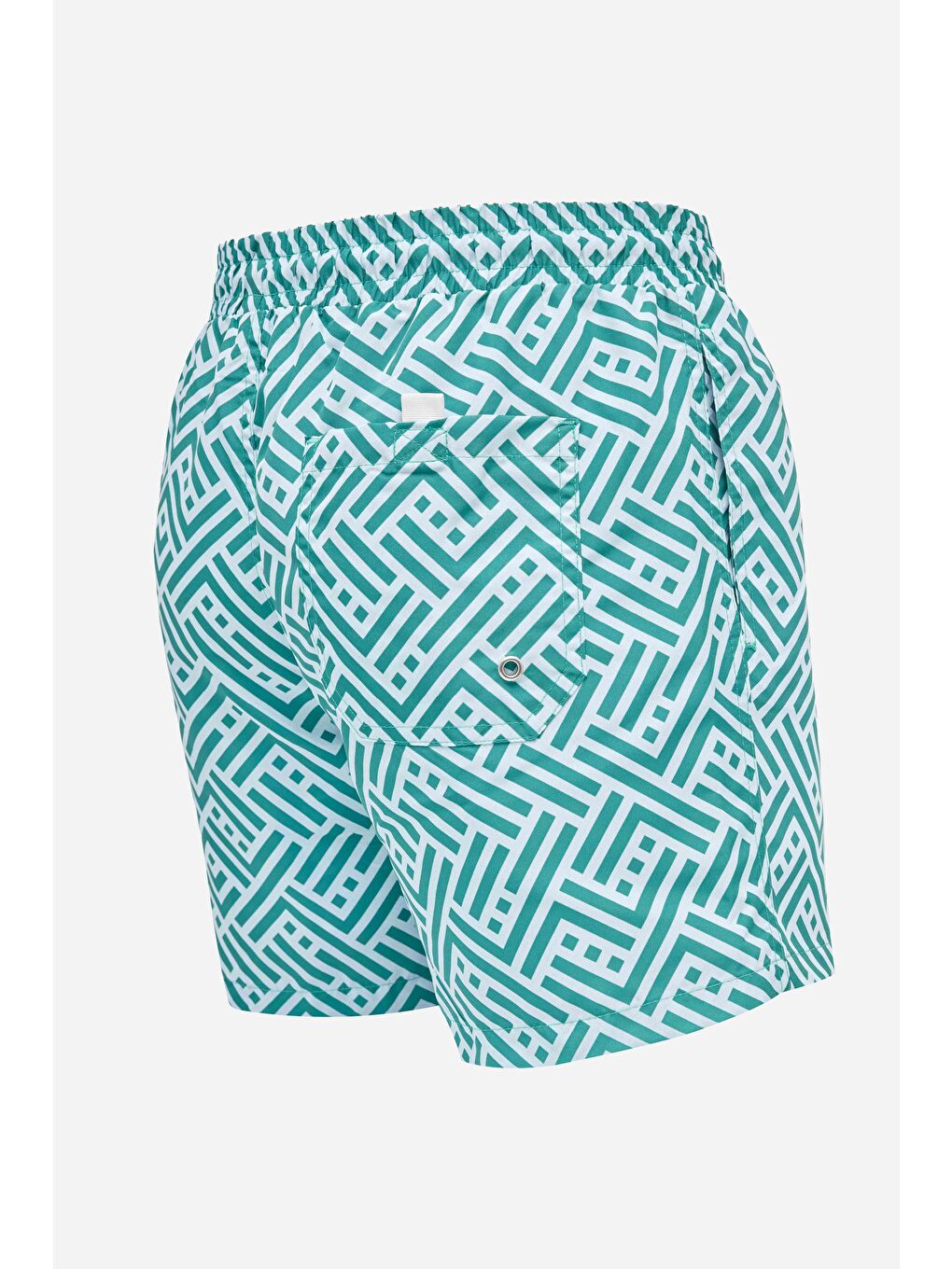 Karışık Erkek Standart Fit Hızlı Kuruyan Desenli Siyah-Yeşil Mayo Deniz Şortu-2