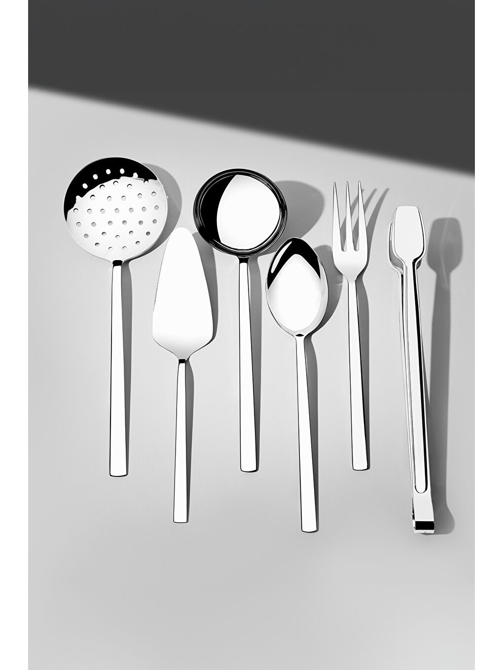 Gri Dalyan Sade 6 Parça Paslanmaz Çelik Servis Takımı